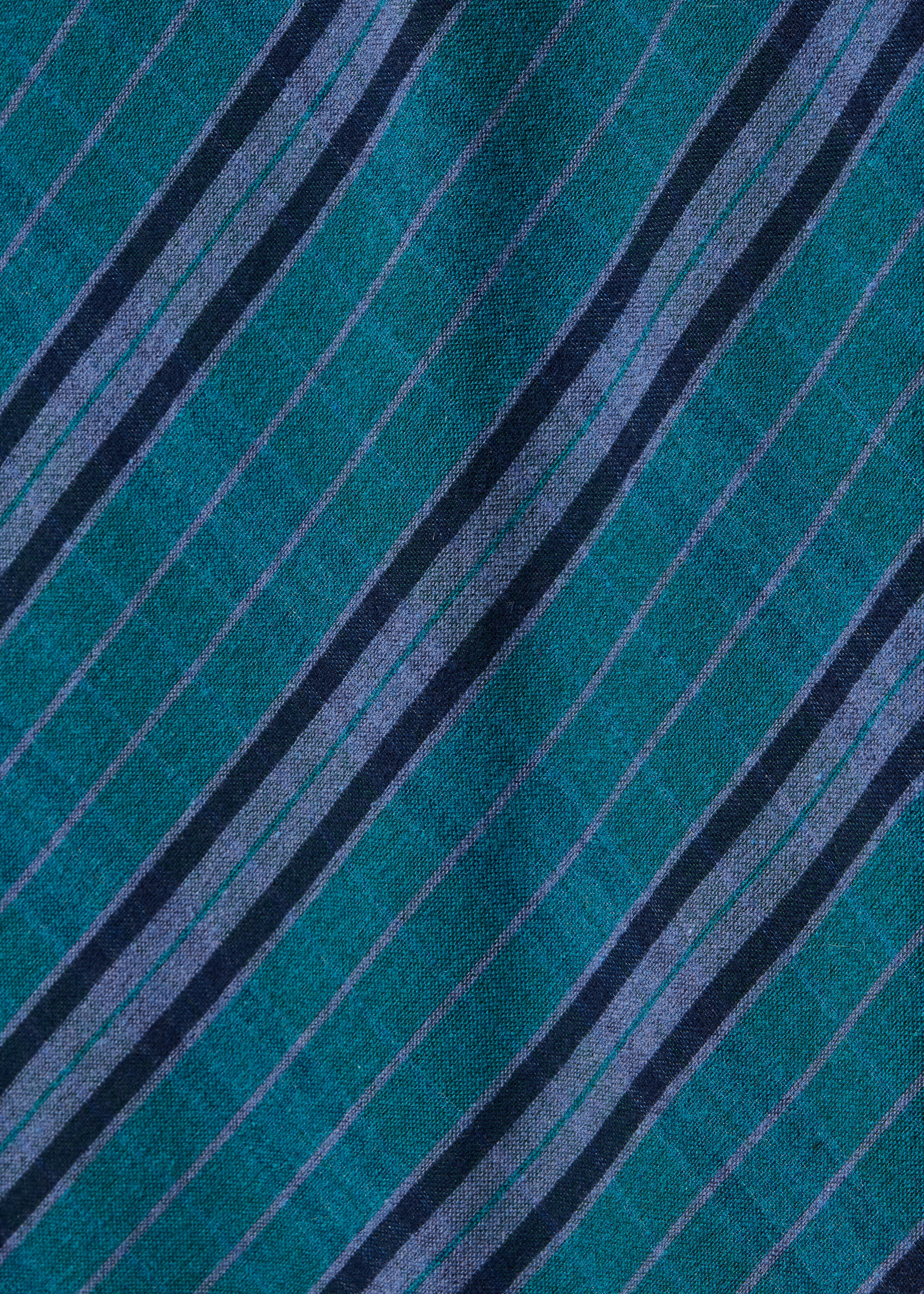 Midirock in Petrolblau mit elastischem Bund und Streifenmuster