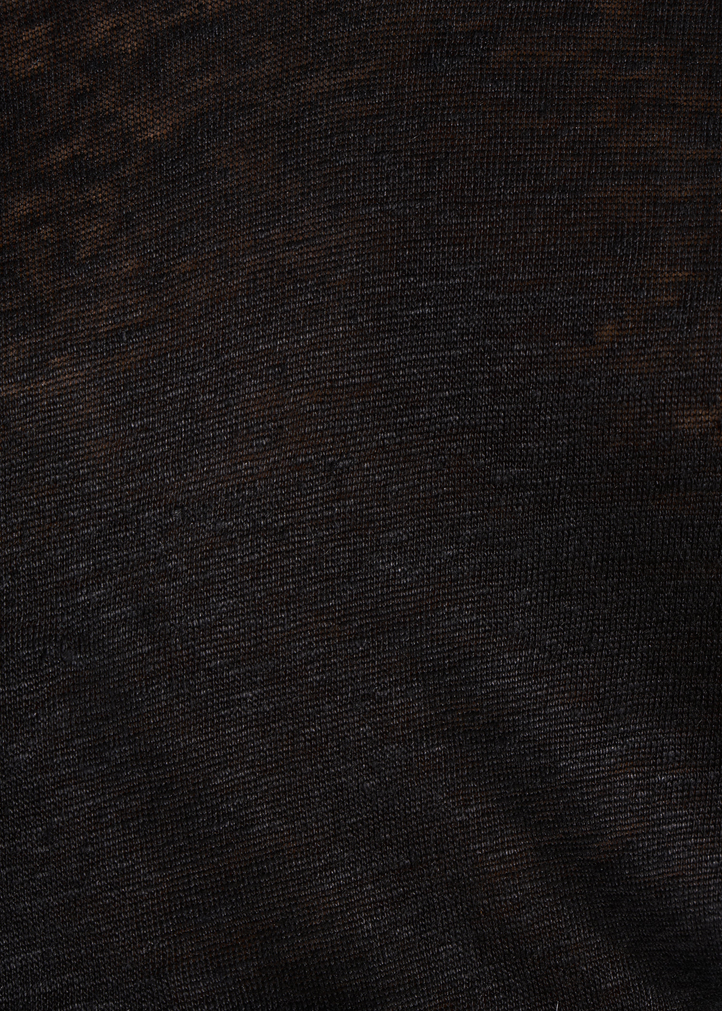 T-shirt noir en lin manches courtes
