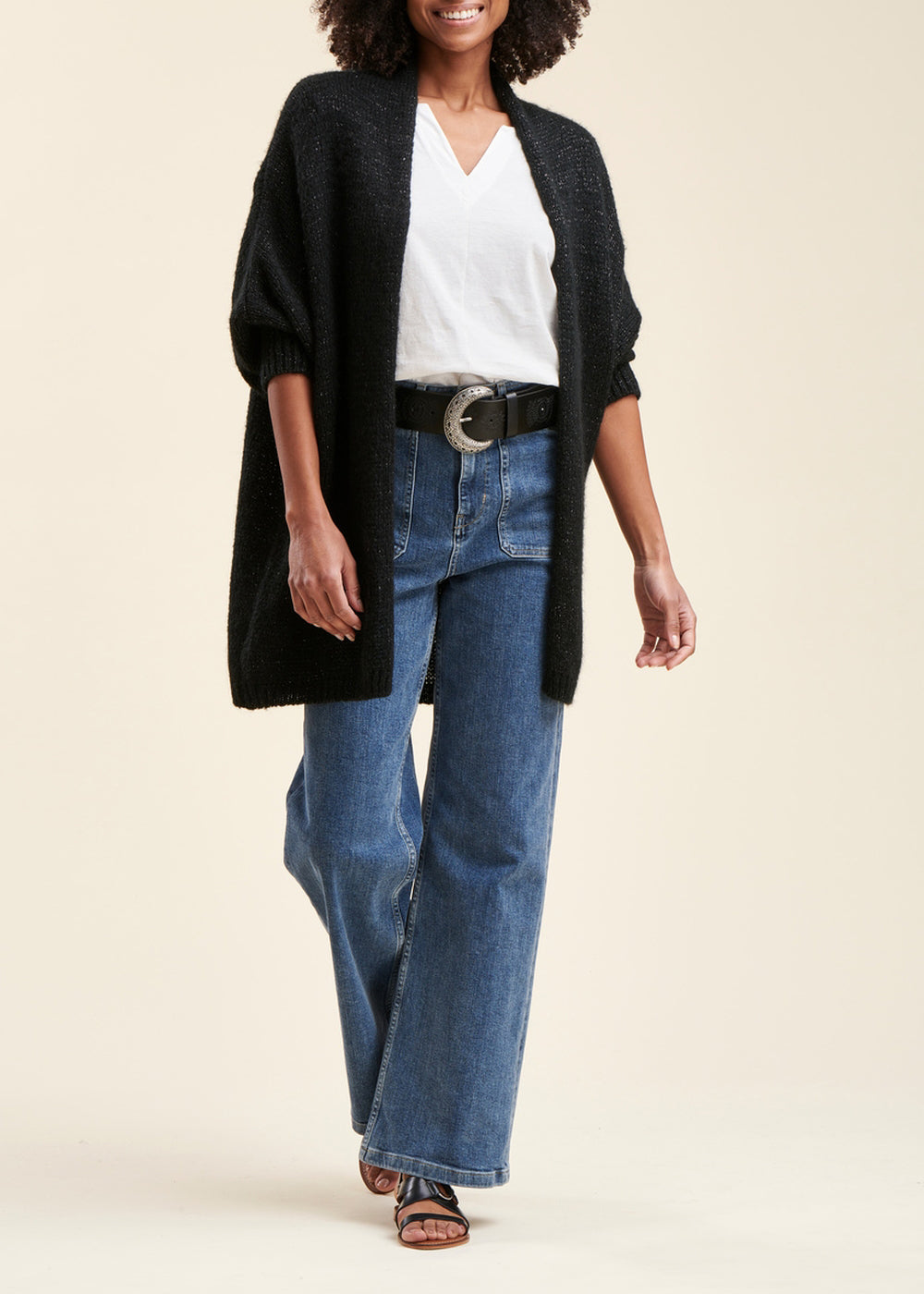 Gilet oversize in maglia cangiante