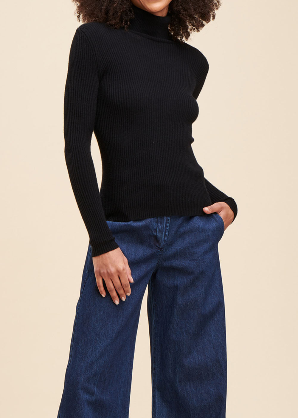 Pull col roulé