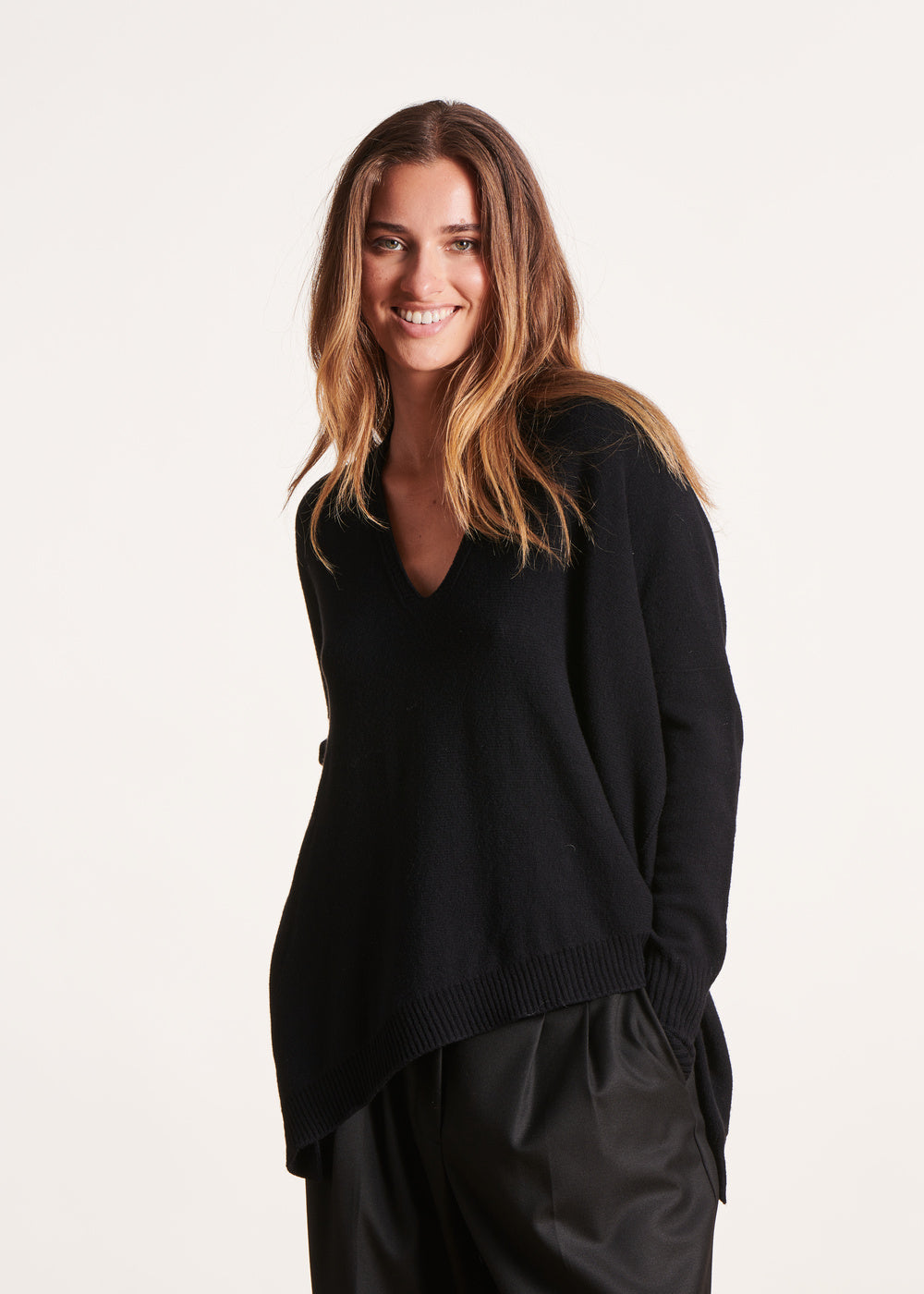 Pull Oversize Maglione Lungo E Leggings Maglione Nero Lungo Collo