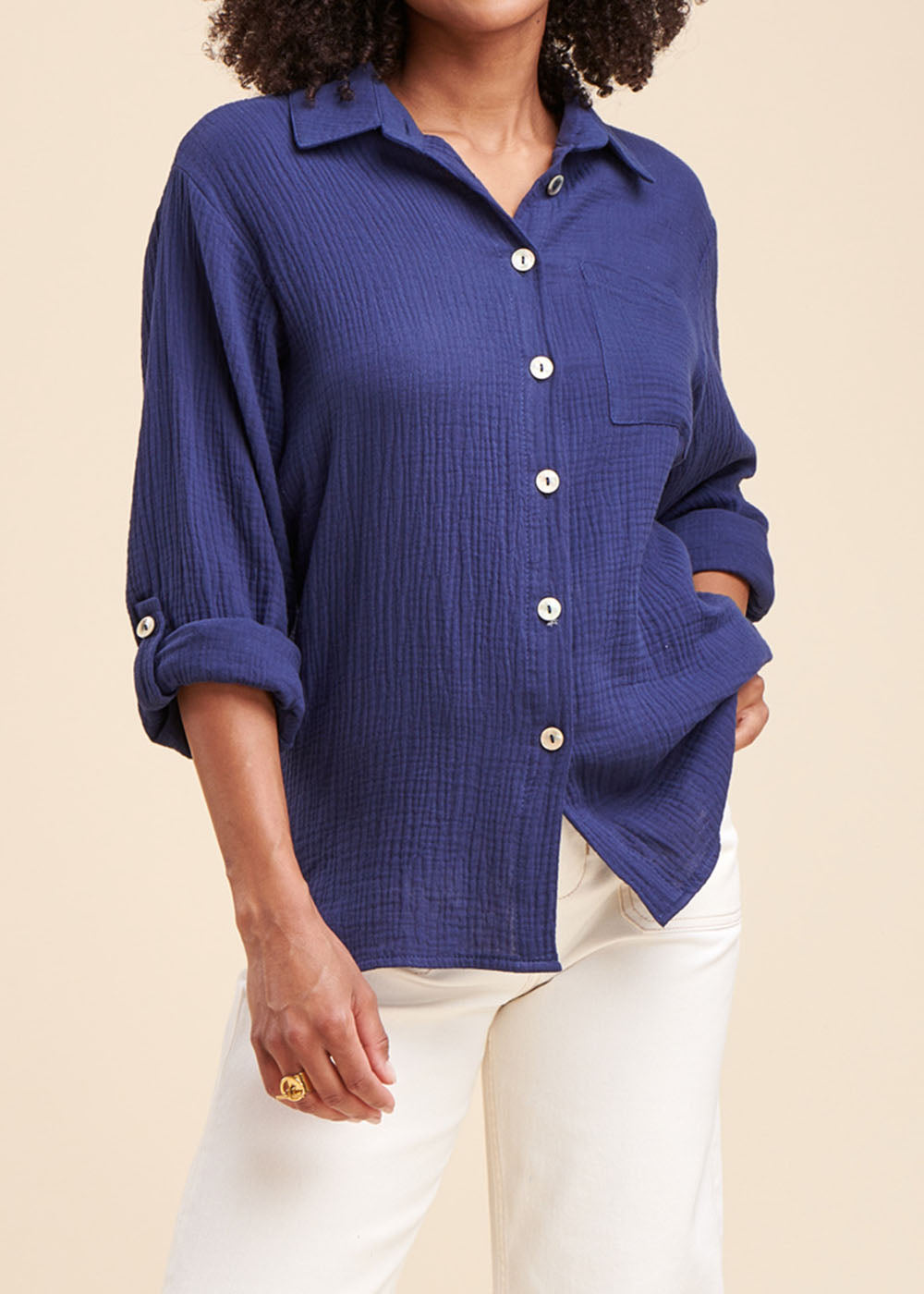 Lockere Bluse aus Baumwollgaze