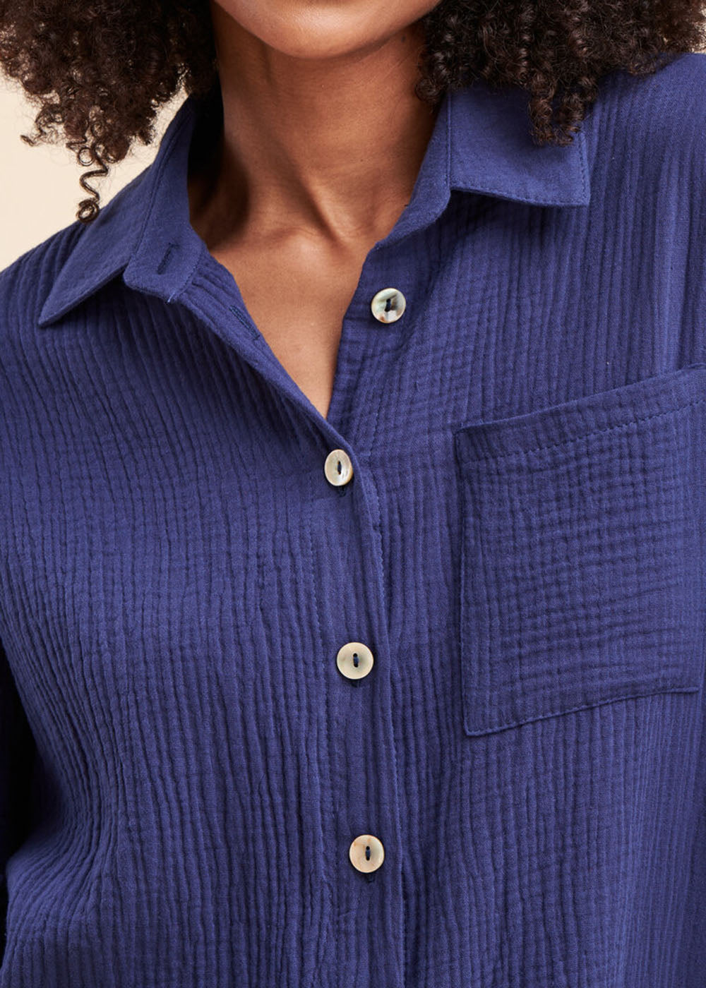 Lockere Bluse aus Baumwollgaze