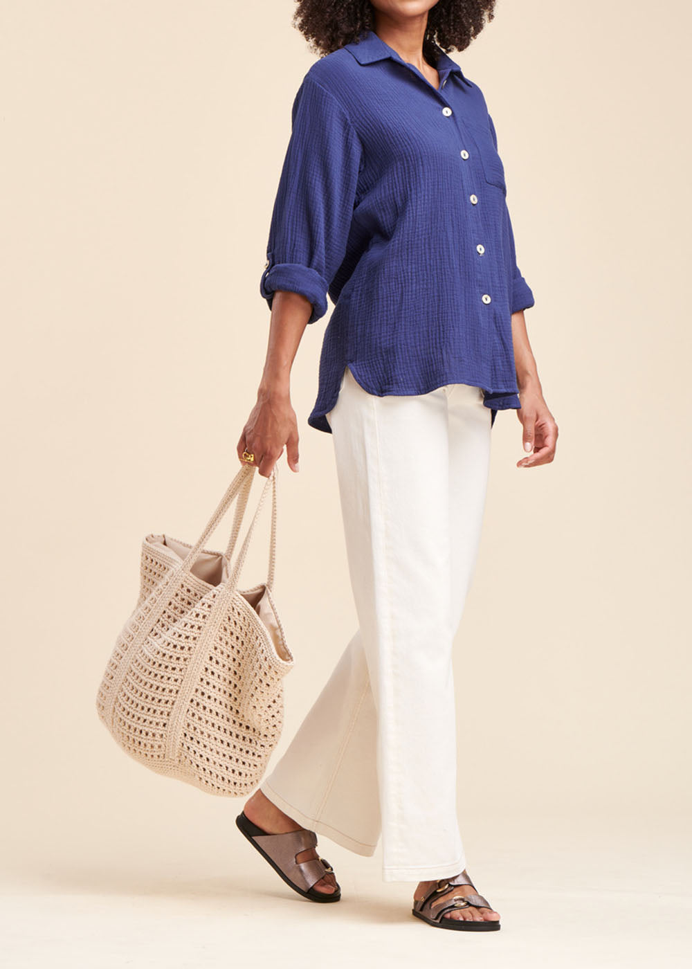 Lockere Bluse aus Baumwollgaze