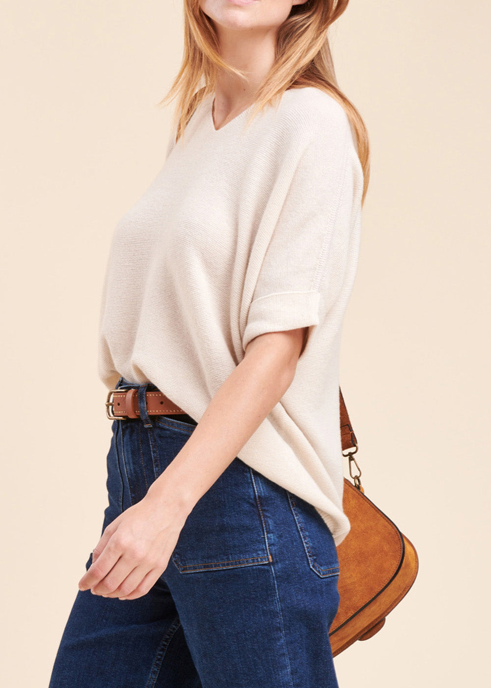 Oversize-Pullover mit kurzen Ärmeln