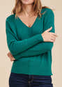 T-shirt Femme HOTEP Avec Col En V - Coupe Classique, Léger, Manches Et Ourlet Double Couture - 10