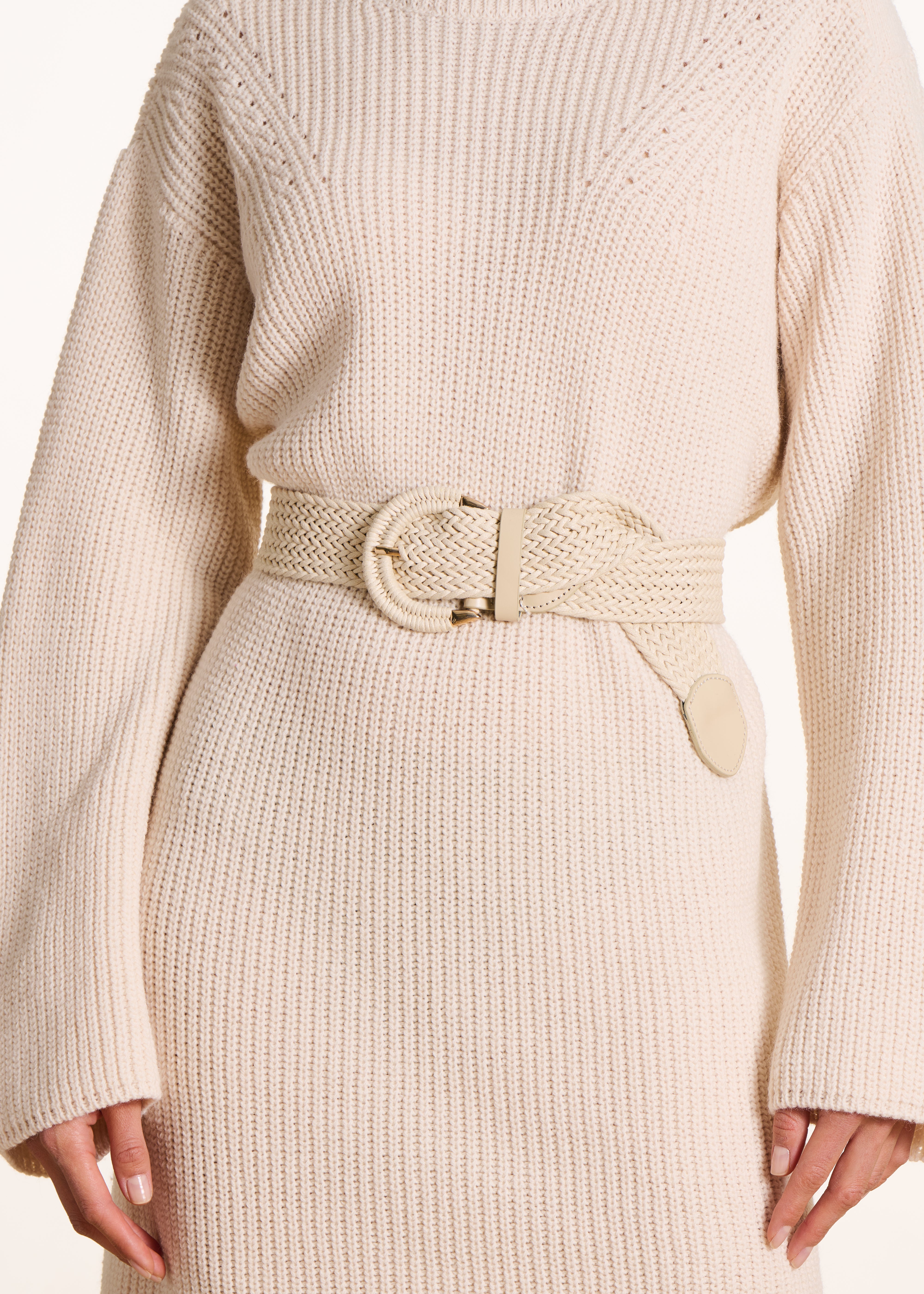 Ceinture large tressée écrue La Fée Maraboutée