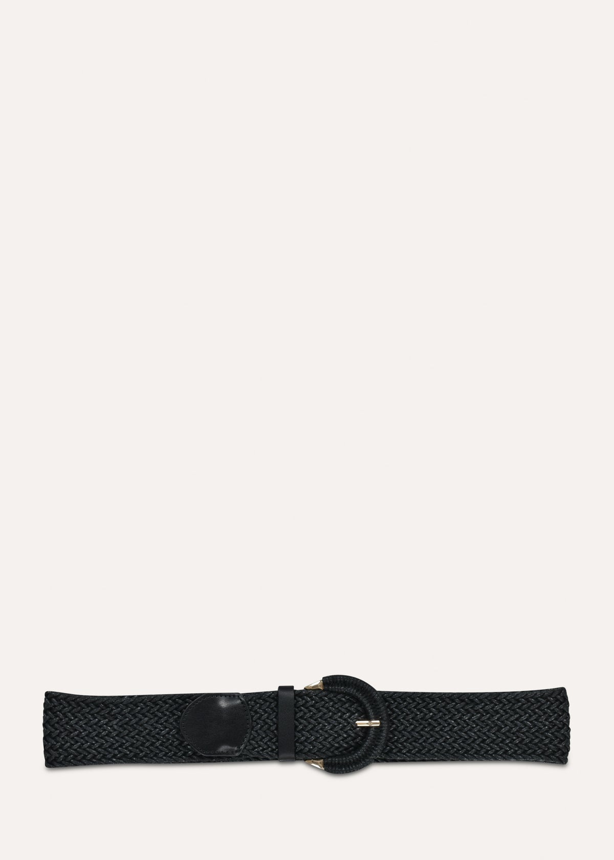 Wide black braided belt