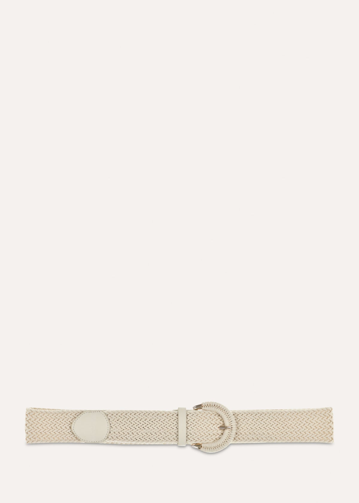 Wide ecru braided belt