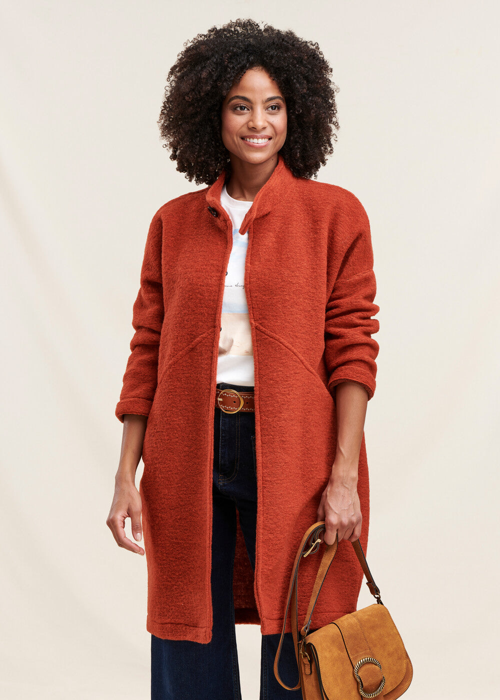 Manteau shops long orange