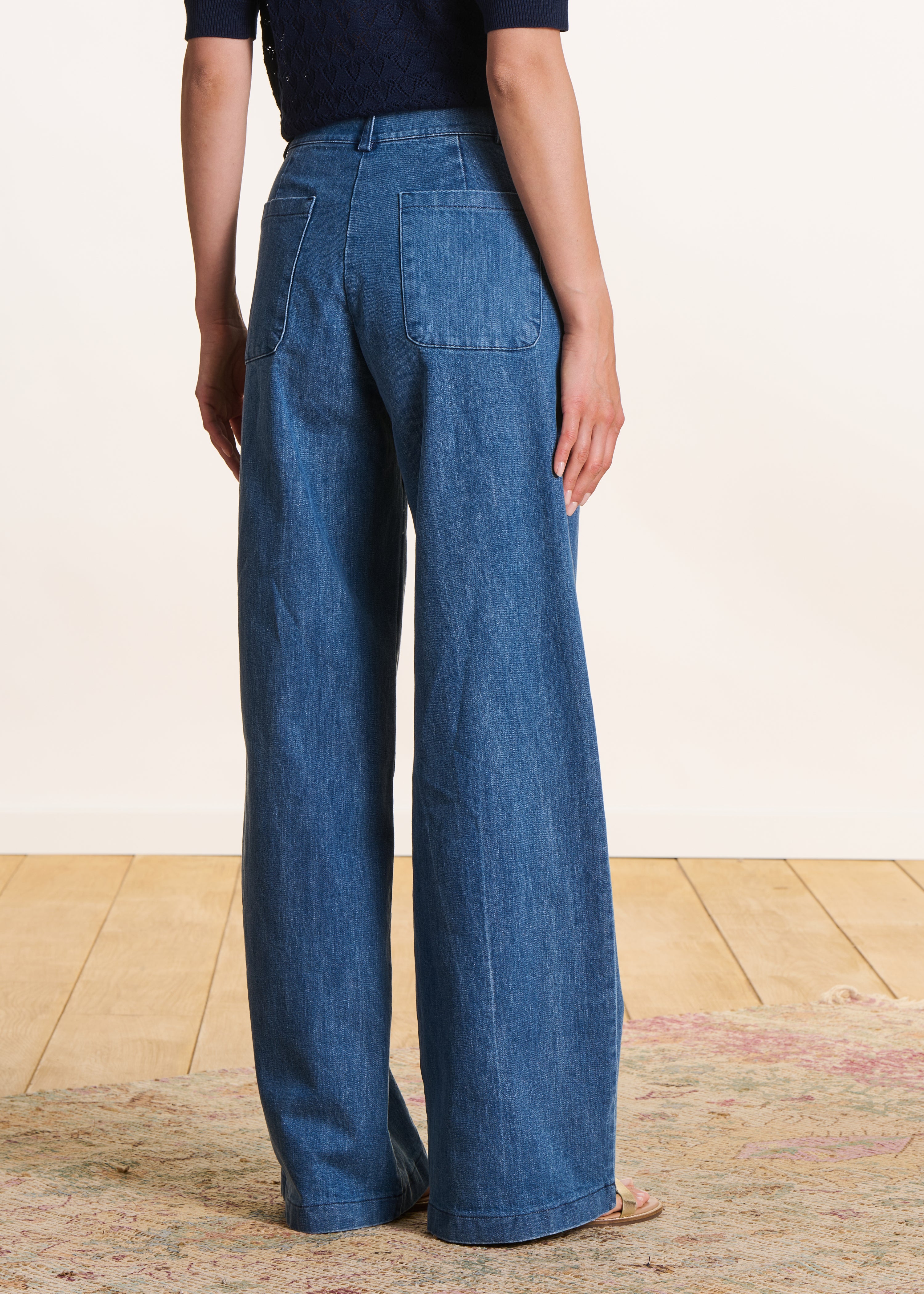 Jean large clair taille haute