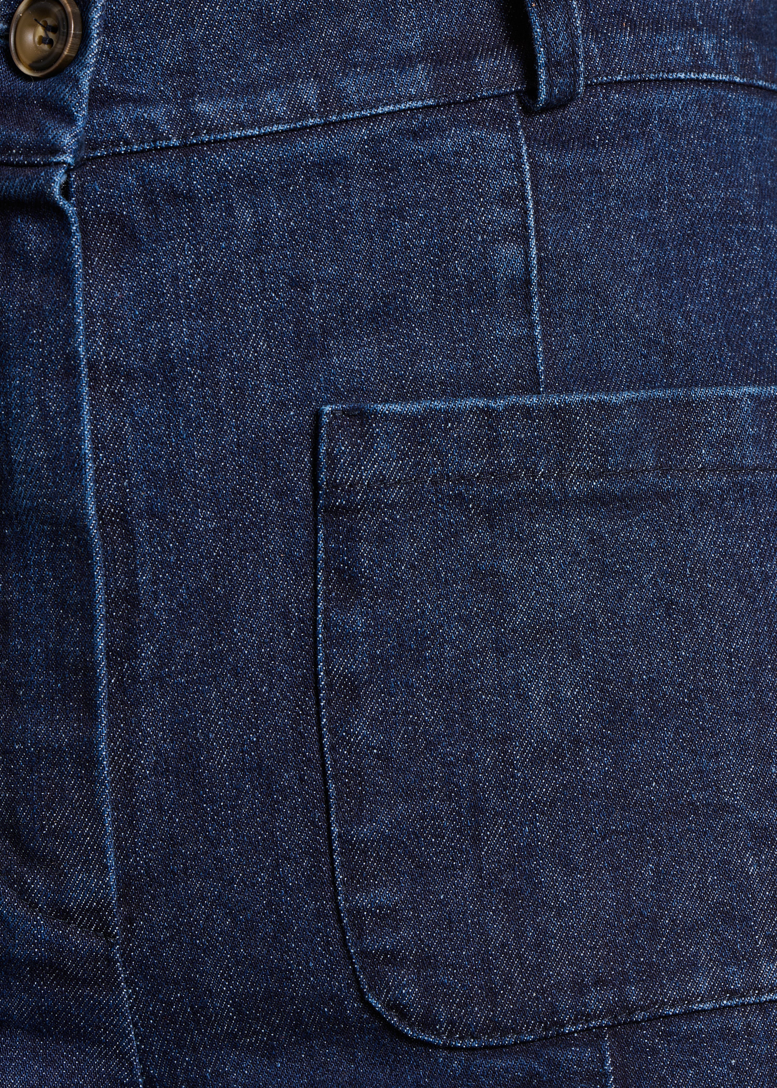 Jeans a vita alta a gamba larga e grezza