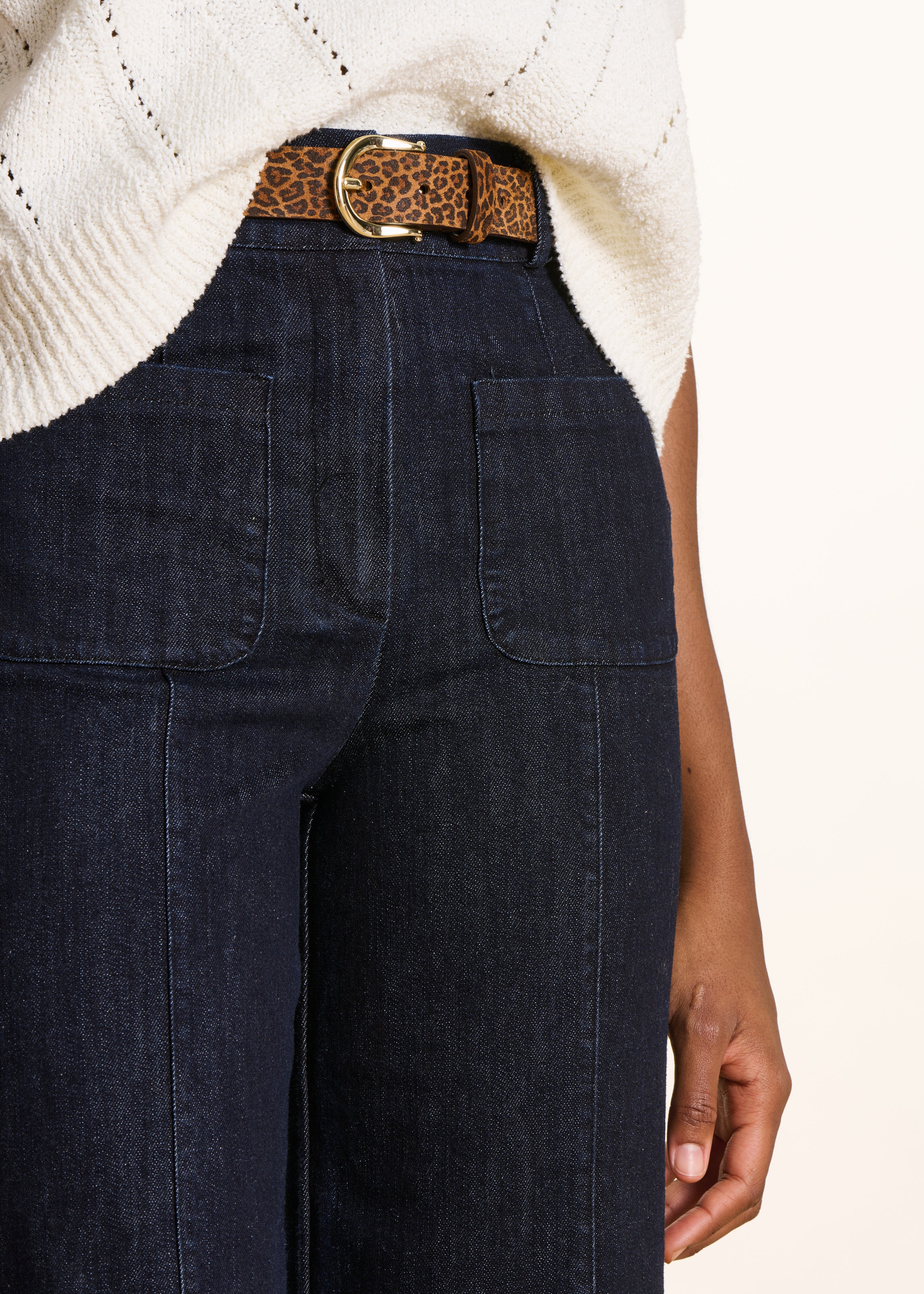 Jean large brut taille haute