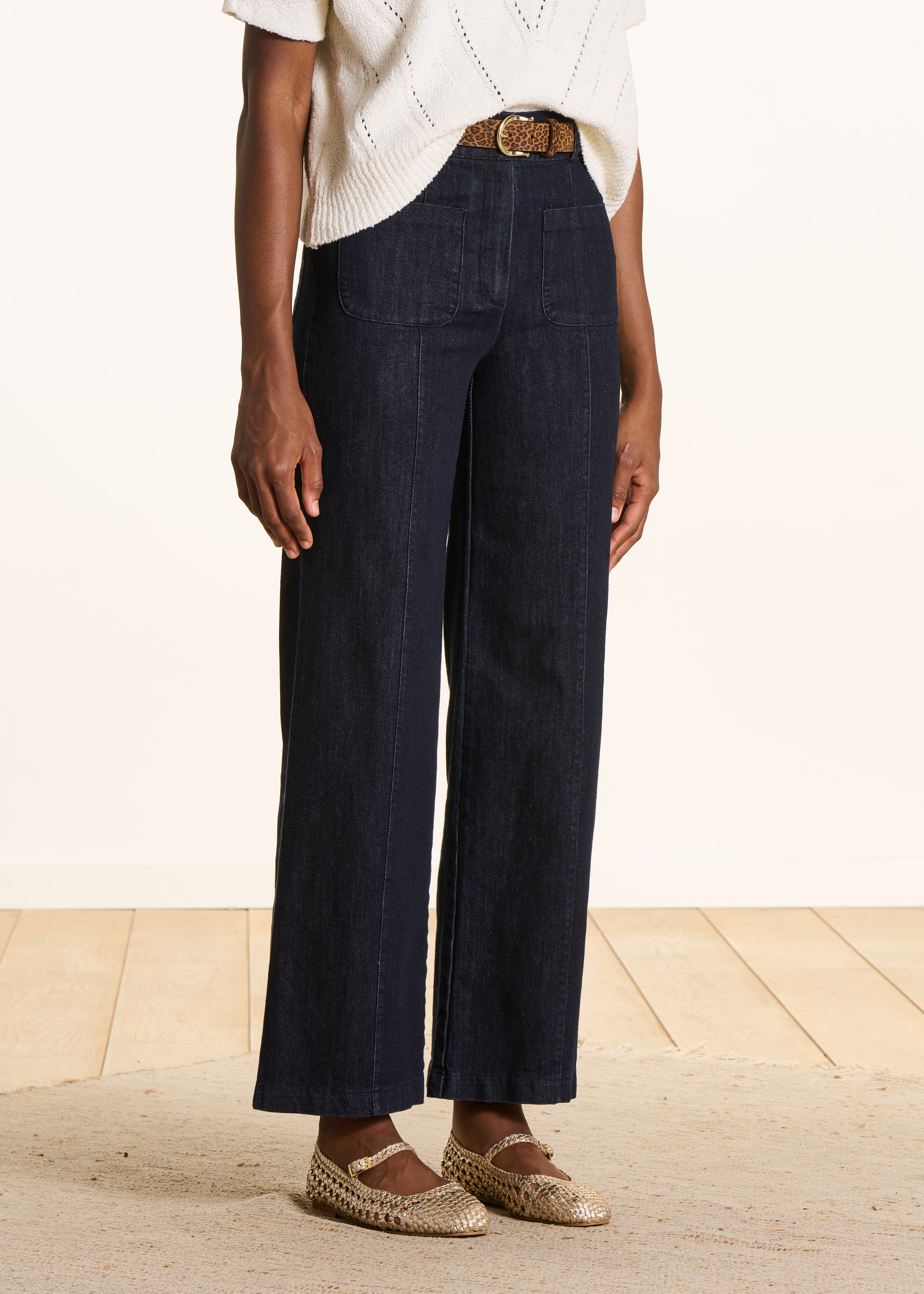 Jean large brut taille haute