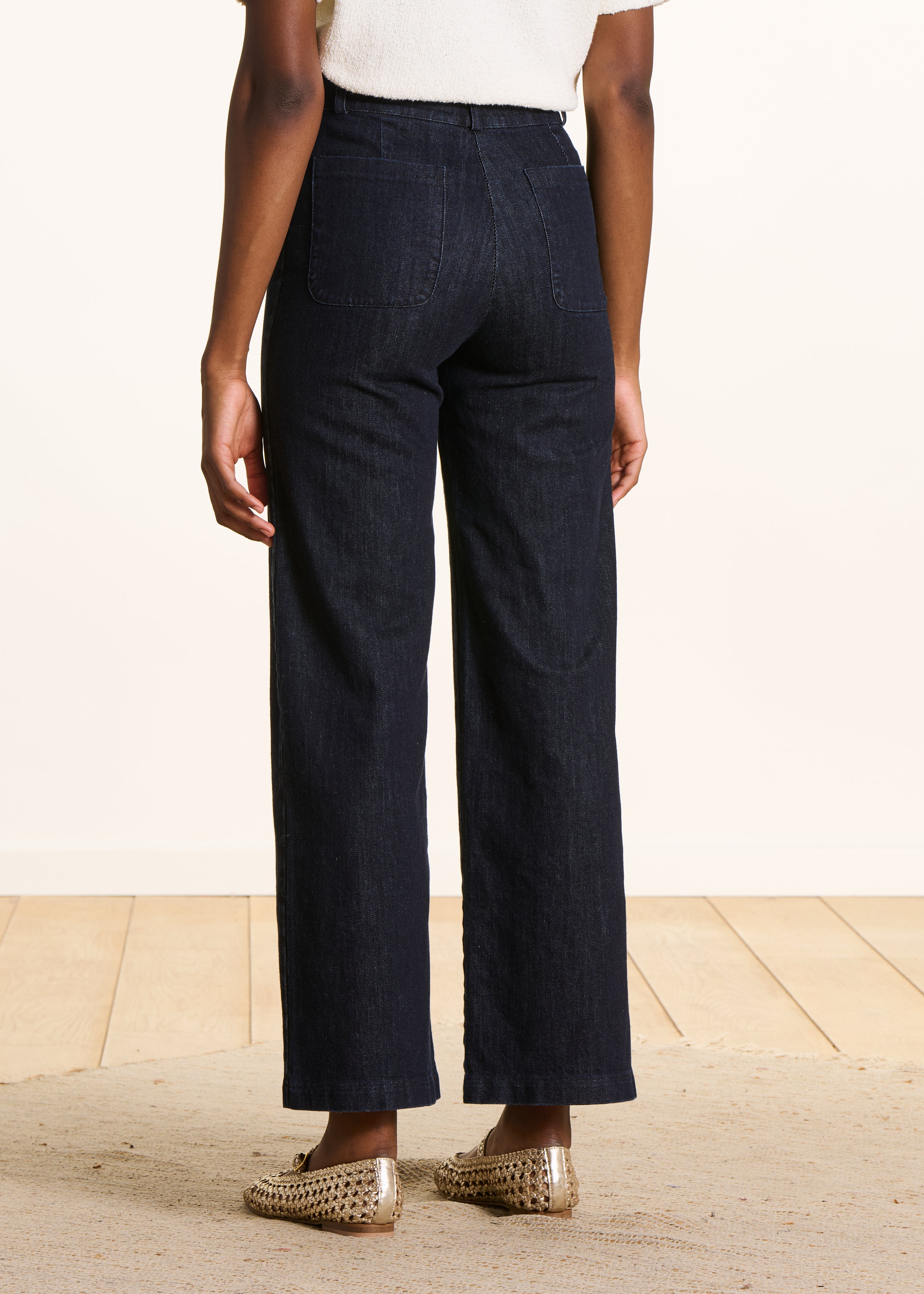 Jean large brut taille haute