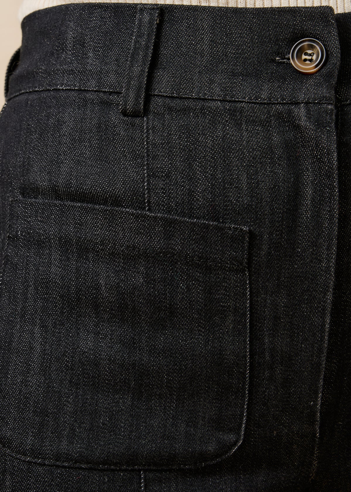 black high-waisted jeans