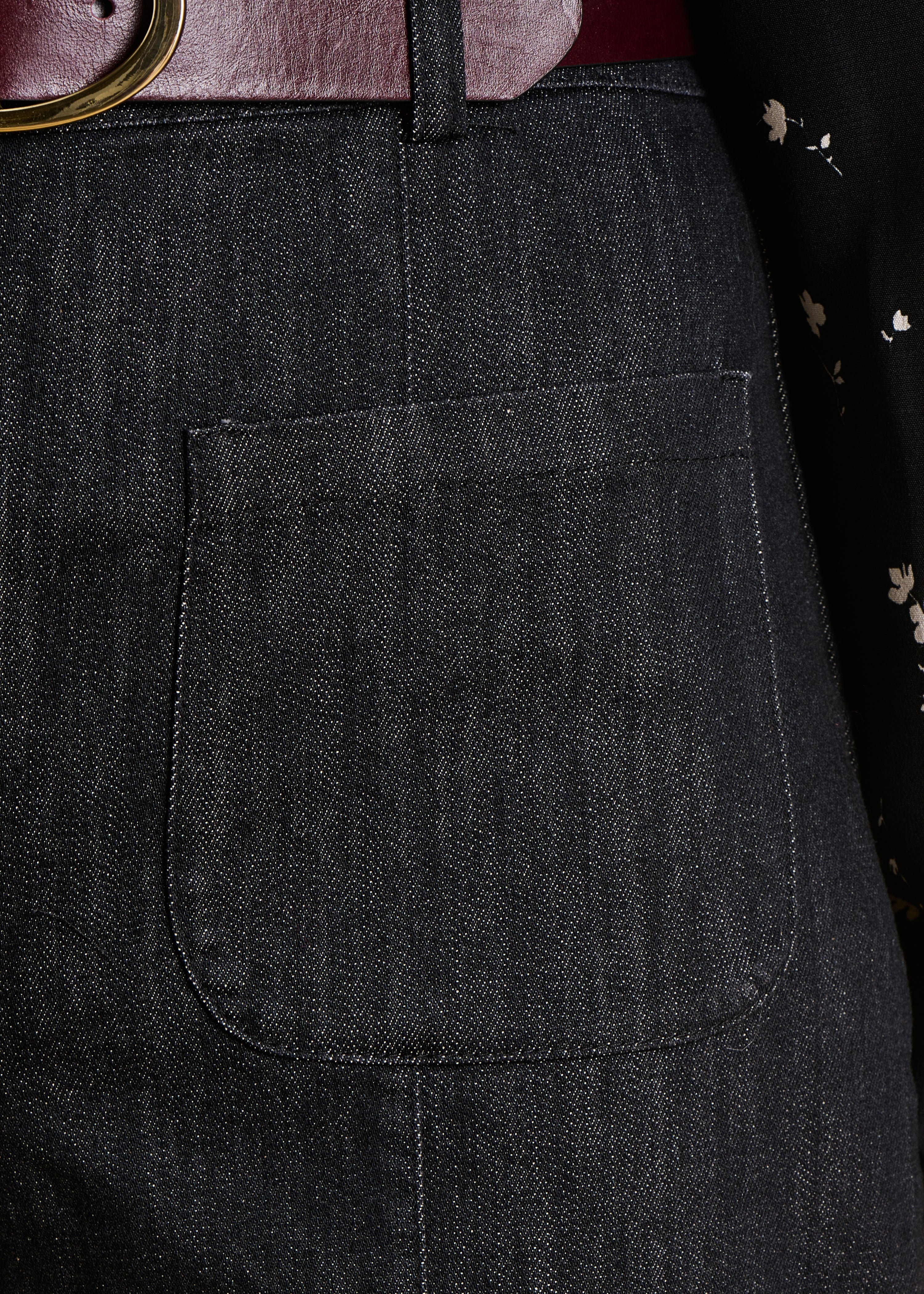 Jeans nero a vita alta