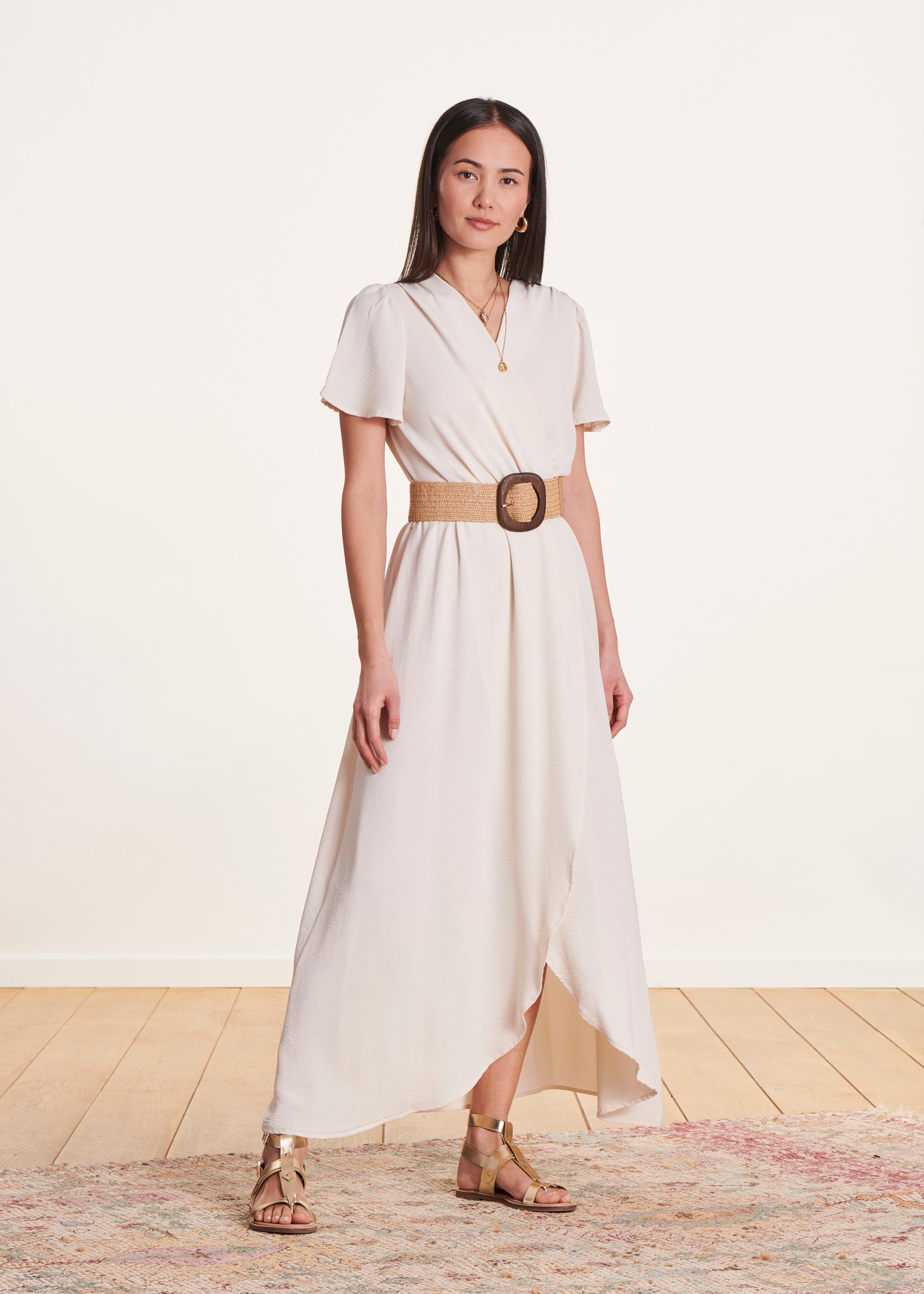 Fée Maraboutée Robe Longue Portefeuille Manche Longue Robe Longue