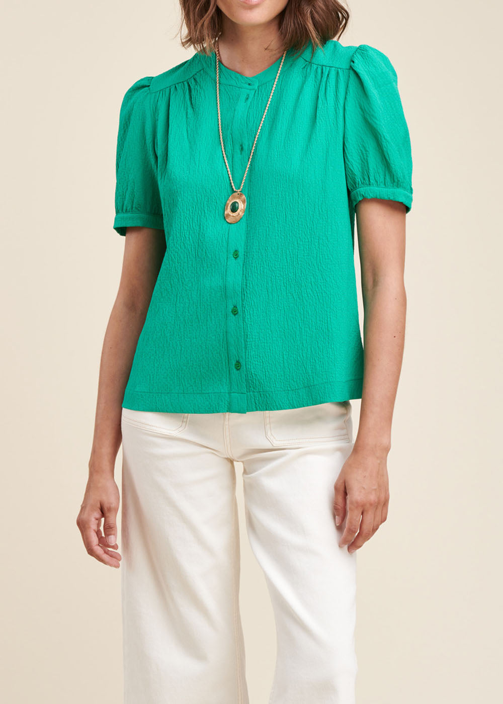 Viscose blouse met reliëf