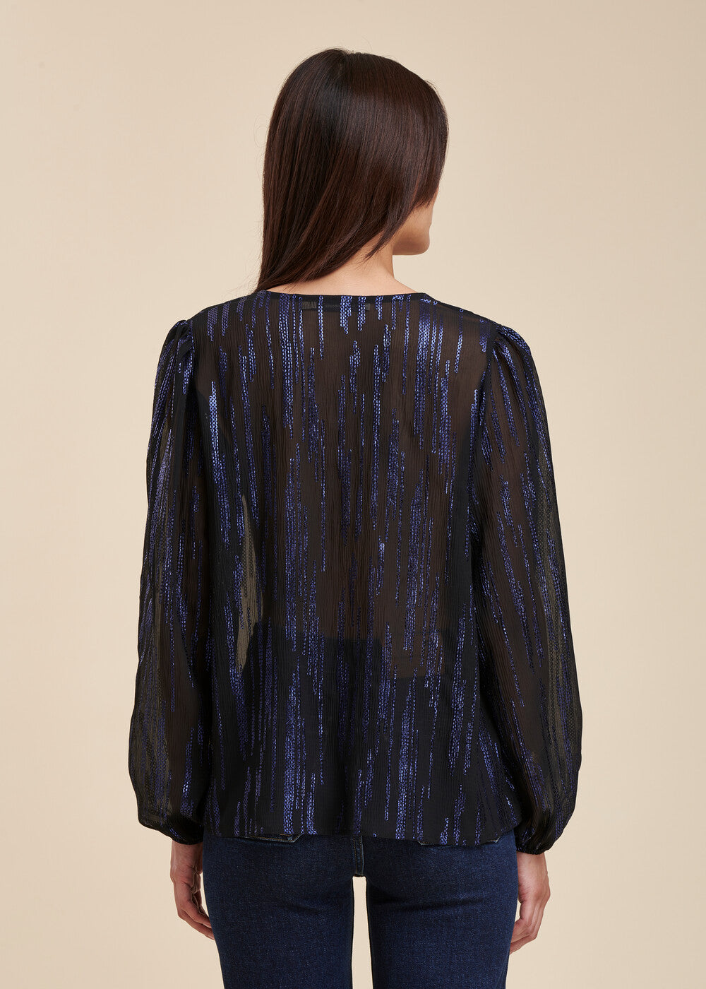 Camicetta in voile con paillettes