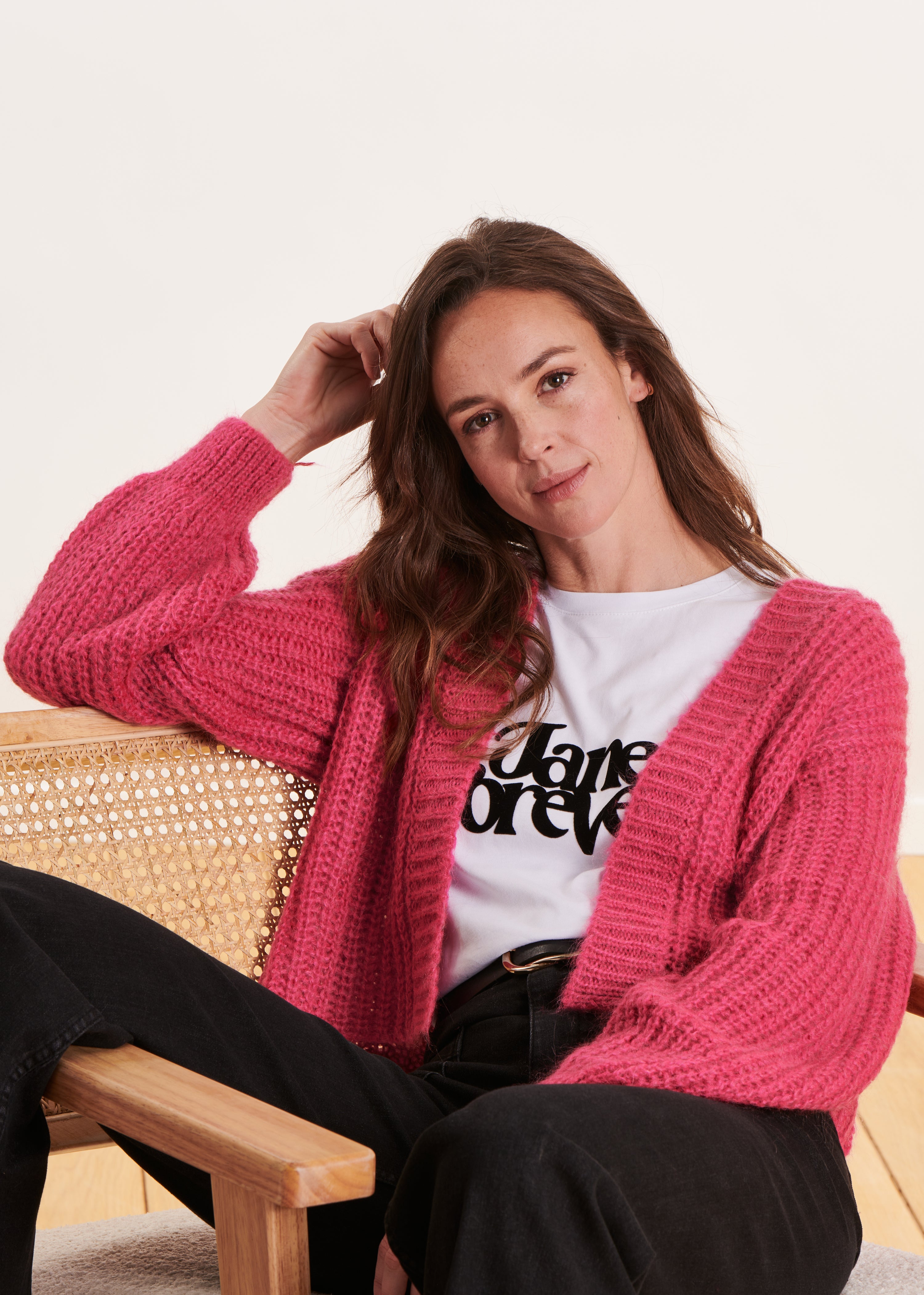 Mohair Damen Strickjacke Rosa Strickjacke Rosa Damen Damen