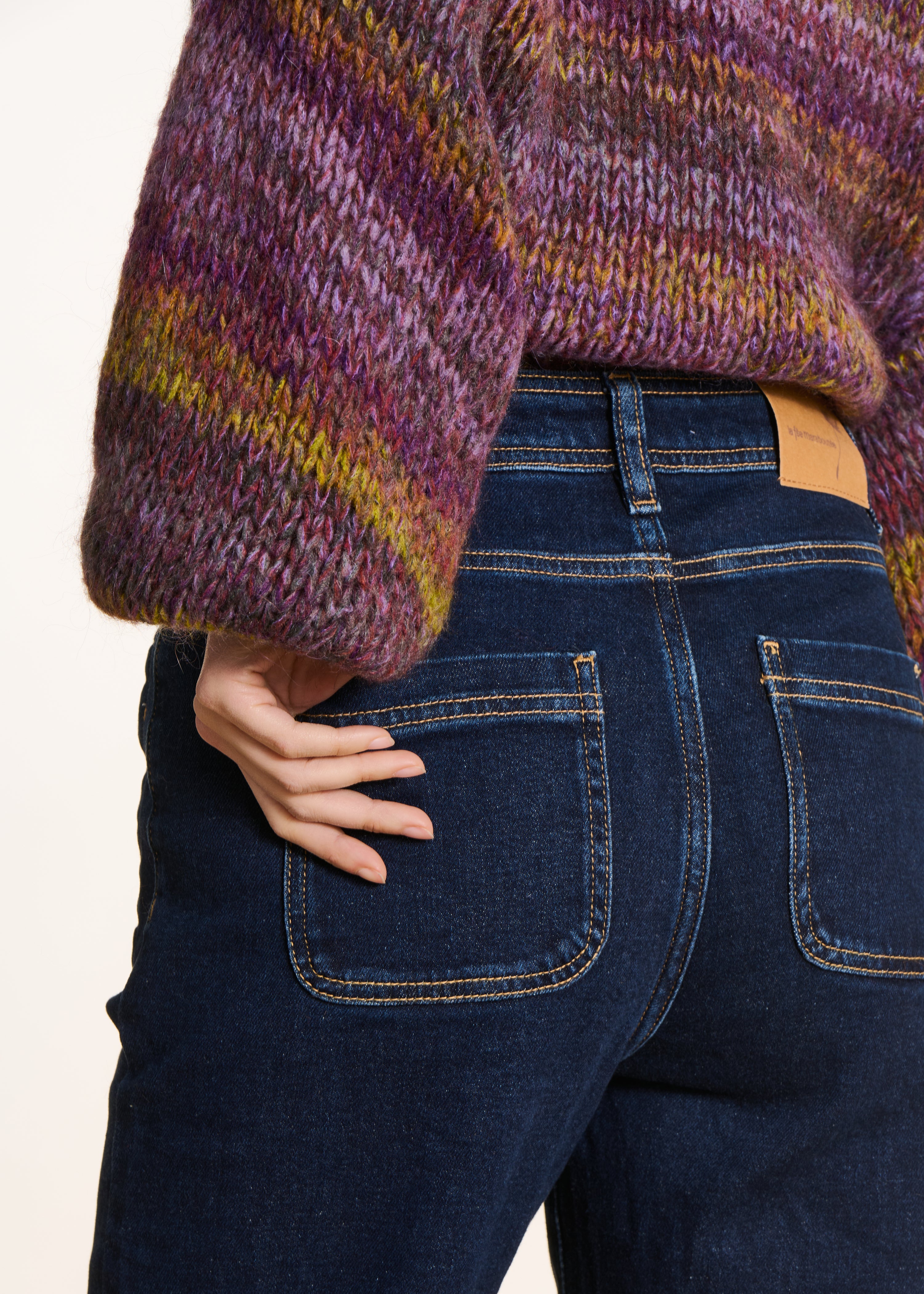 Jean bootcut brut taille haute en coton biologique