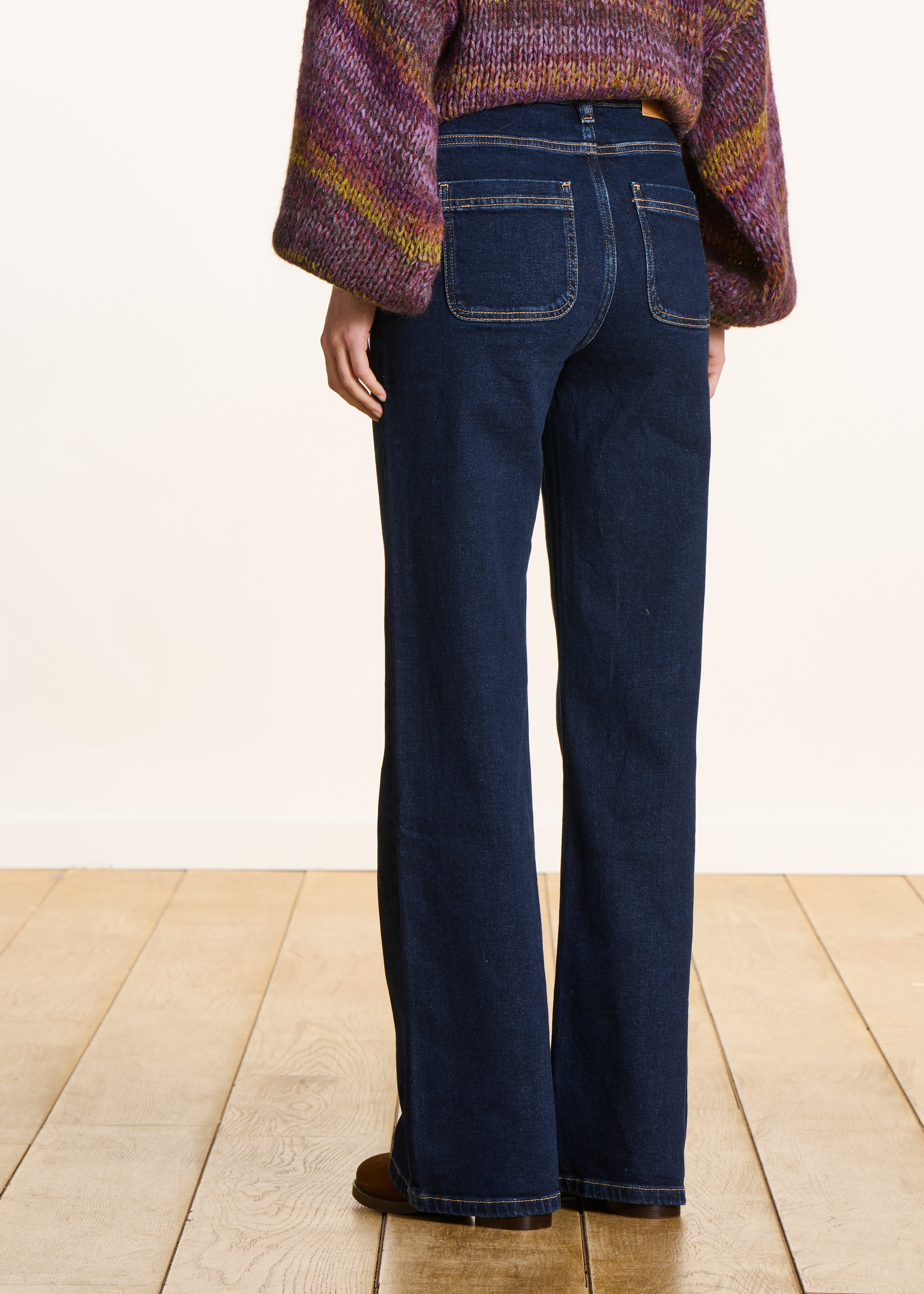 Jean bootcut brut taille haute en coton biologique