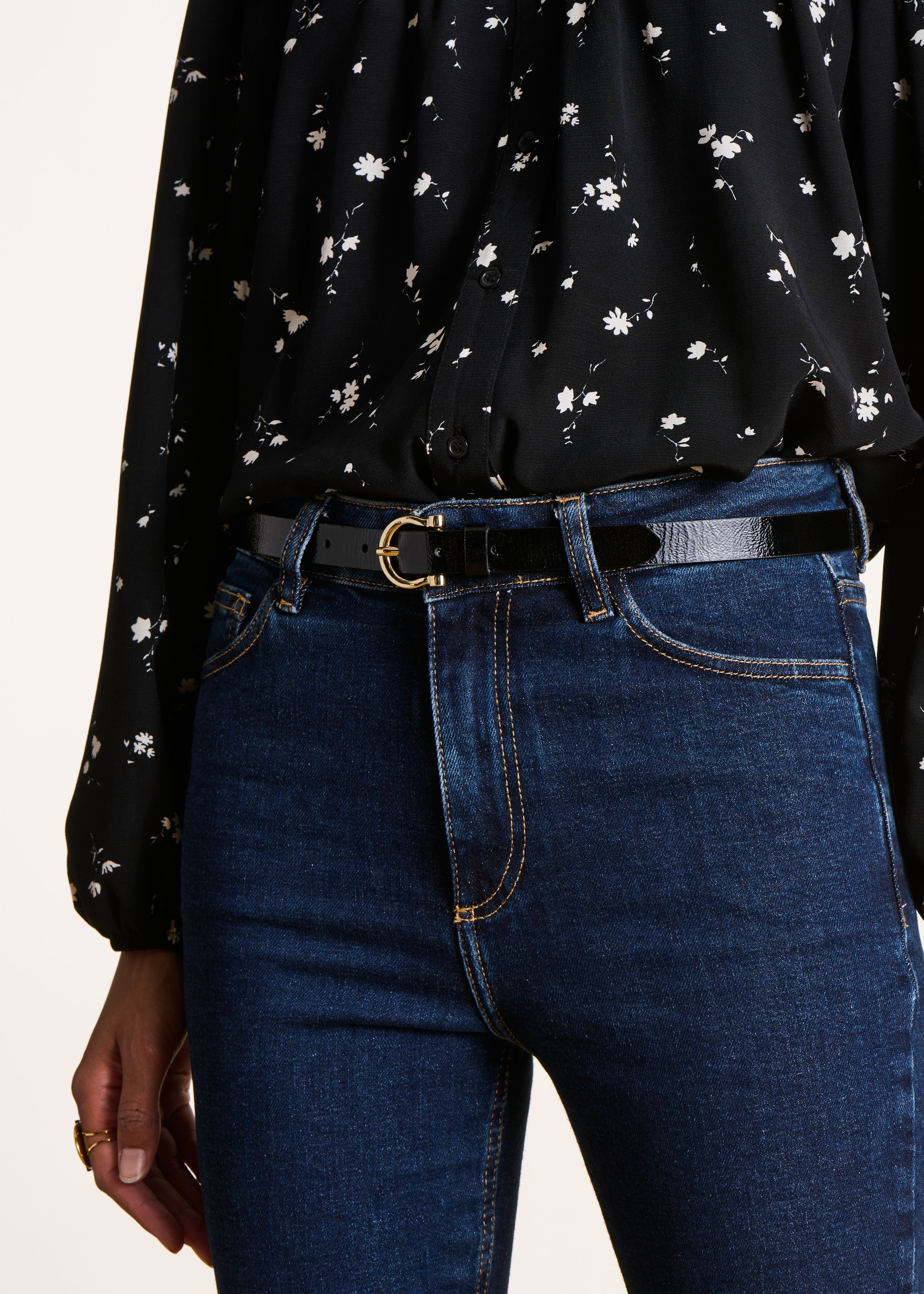 Jean brut cropped en coton biologique