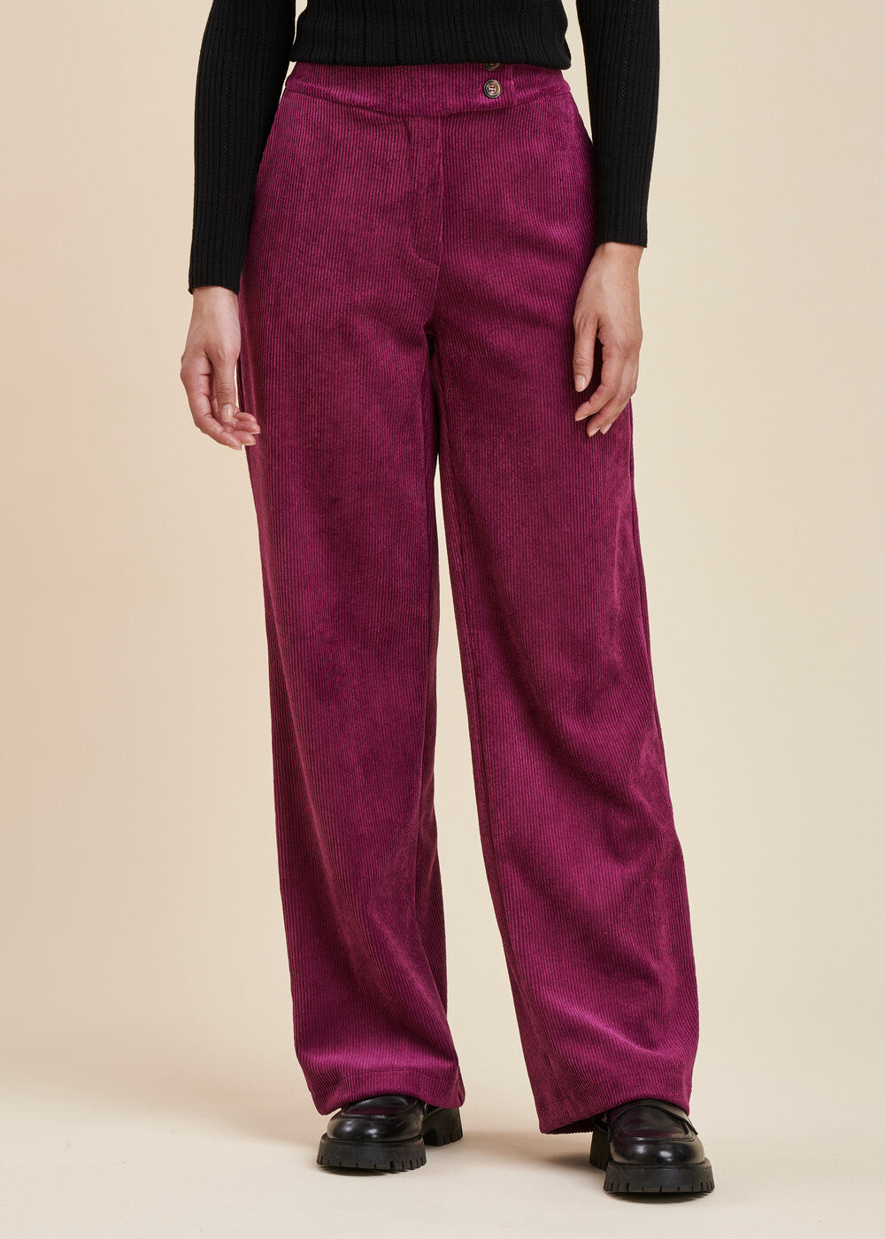 Pantalon velours coupe large
