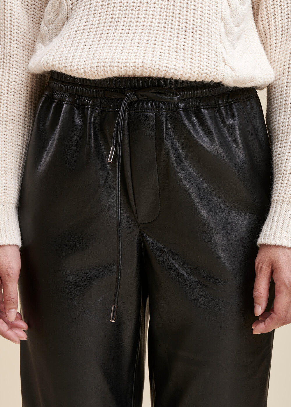 Pantaloni da jogging effetto pelle