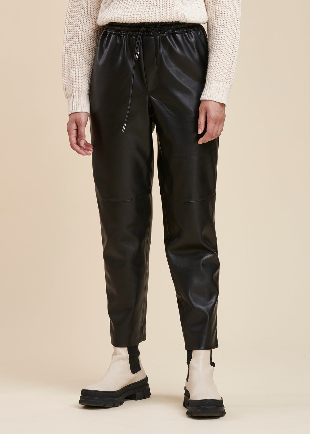Pantaloni da jogging effetto pelle