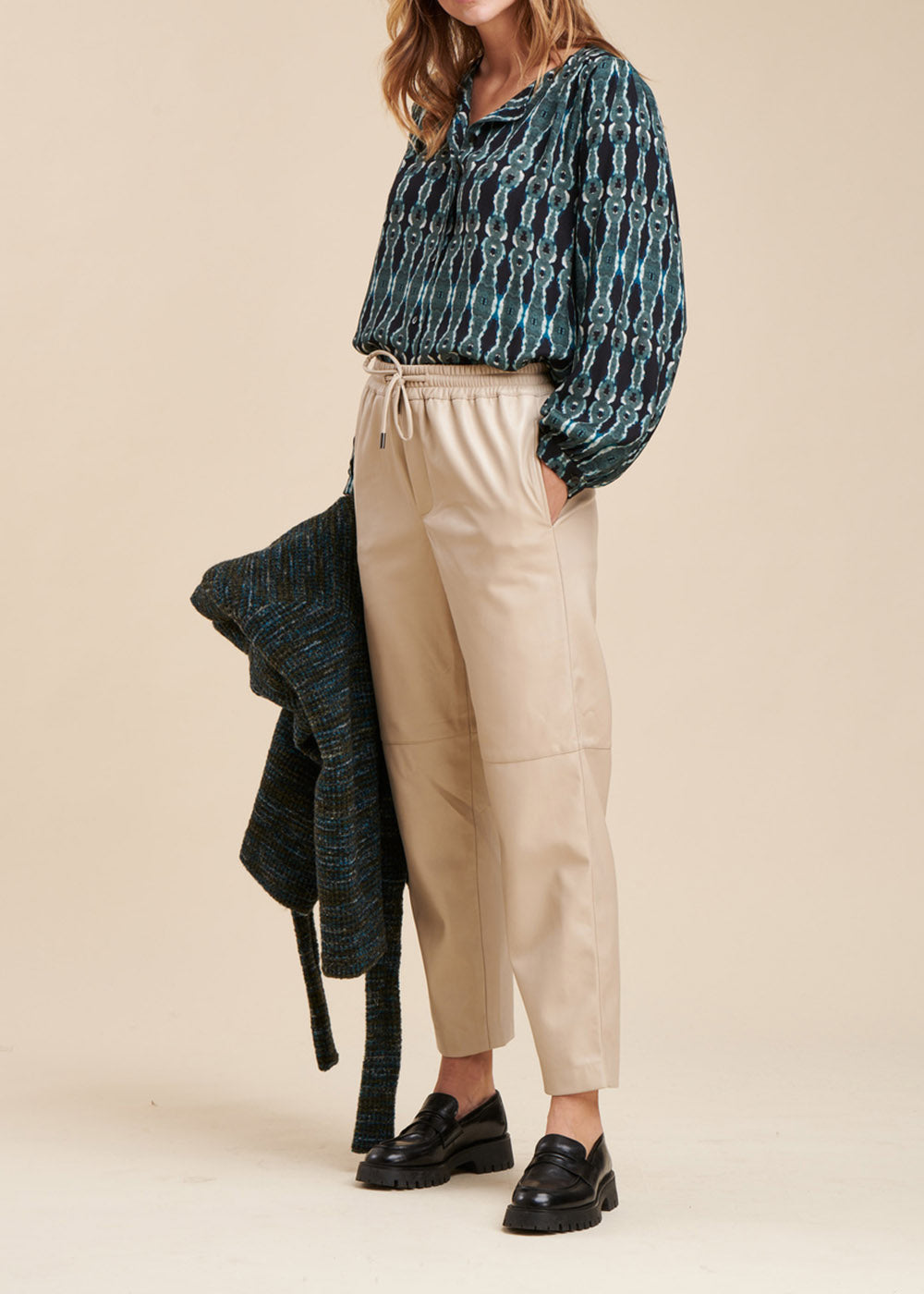Pantaloni da jogging effetto pelle