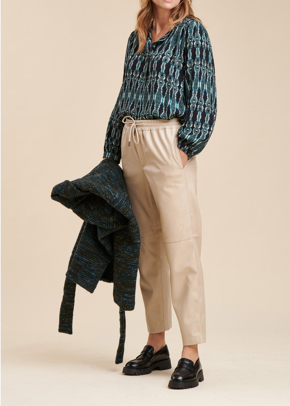 Pantaloni da jogging effetto pelle