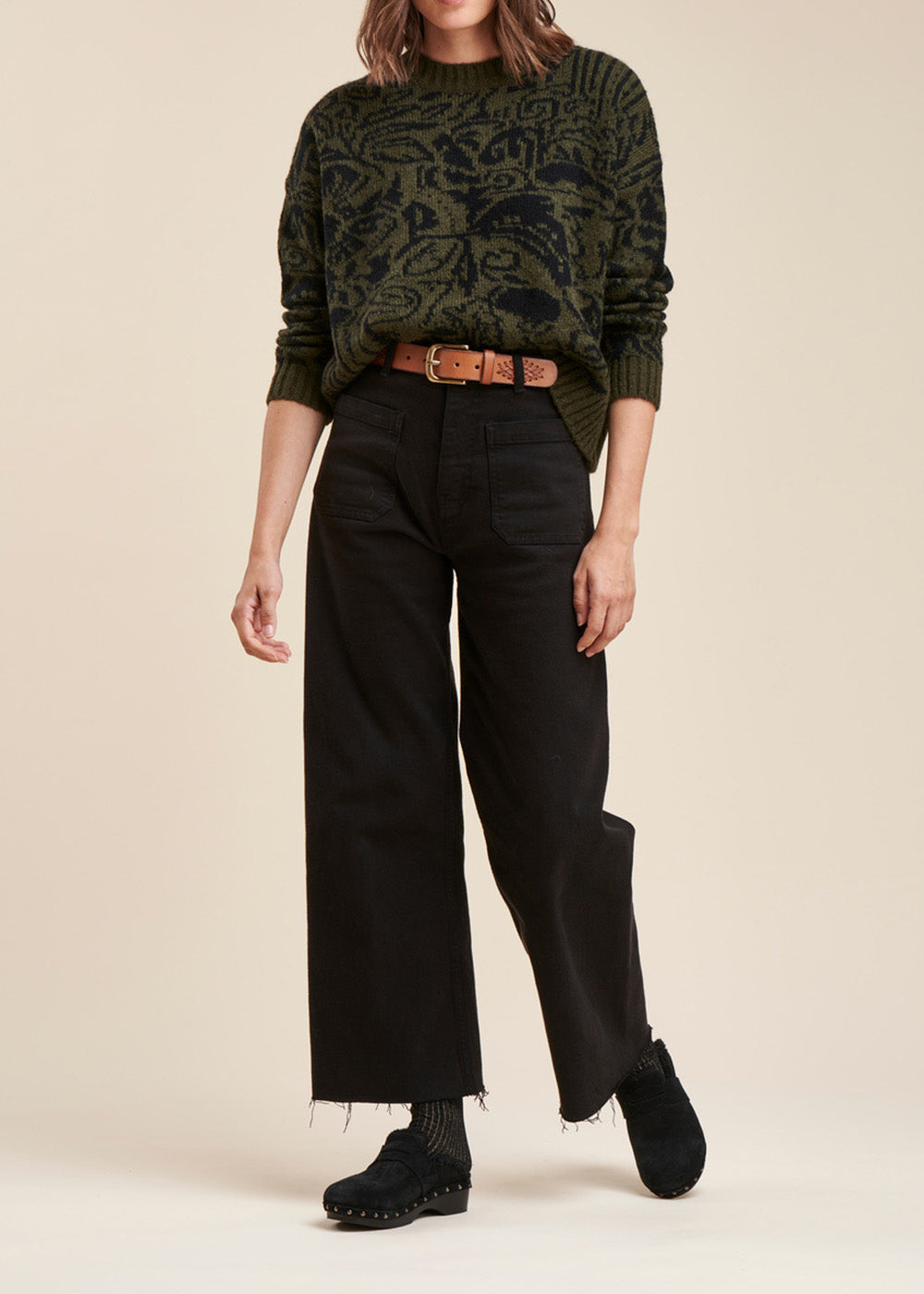 Geometric jacquard sweater