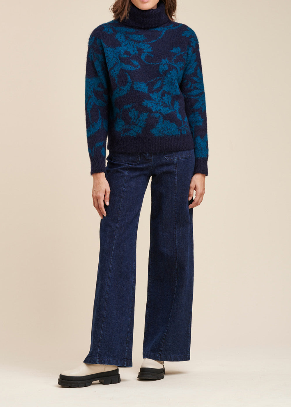 Jacquard turtleneck sweater