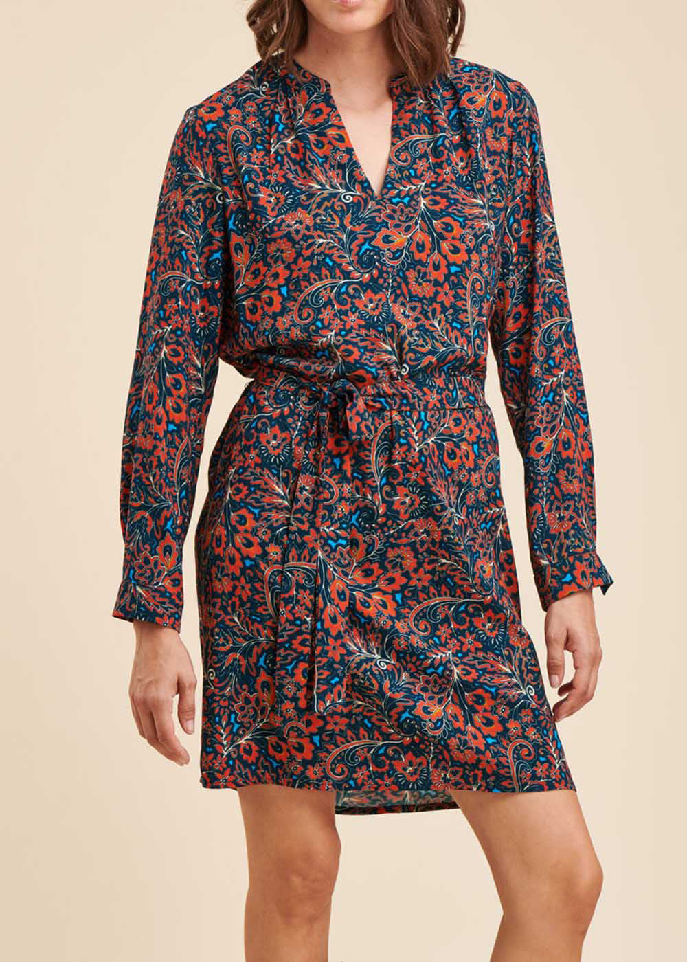 Ecovero korte losse jurk met bloemenprint van viscose