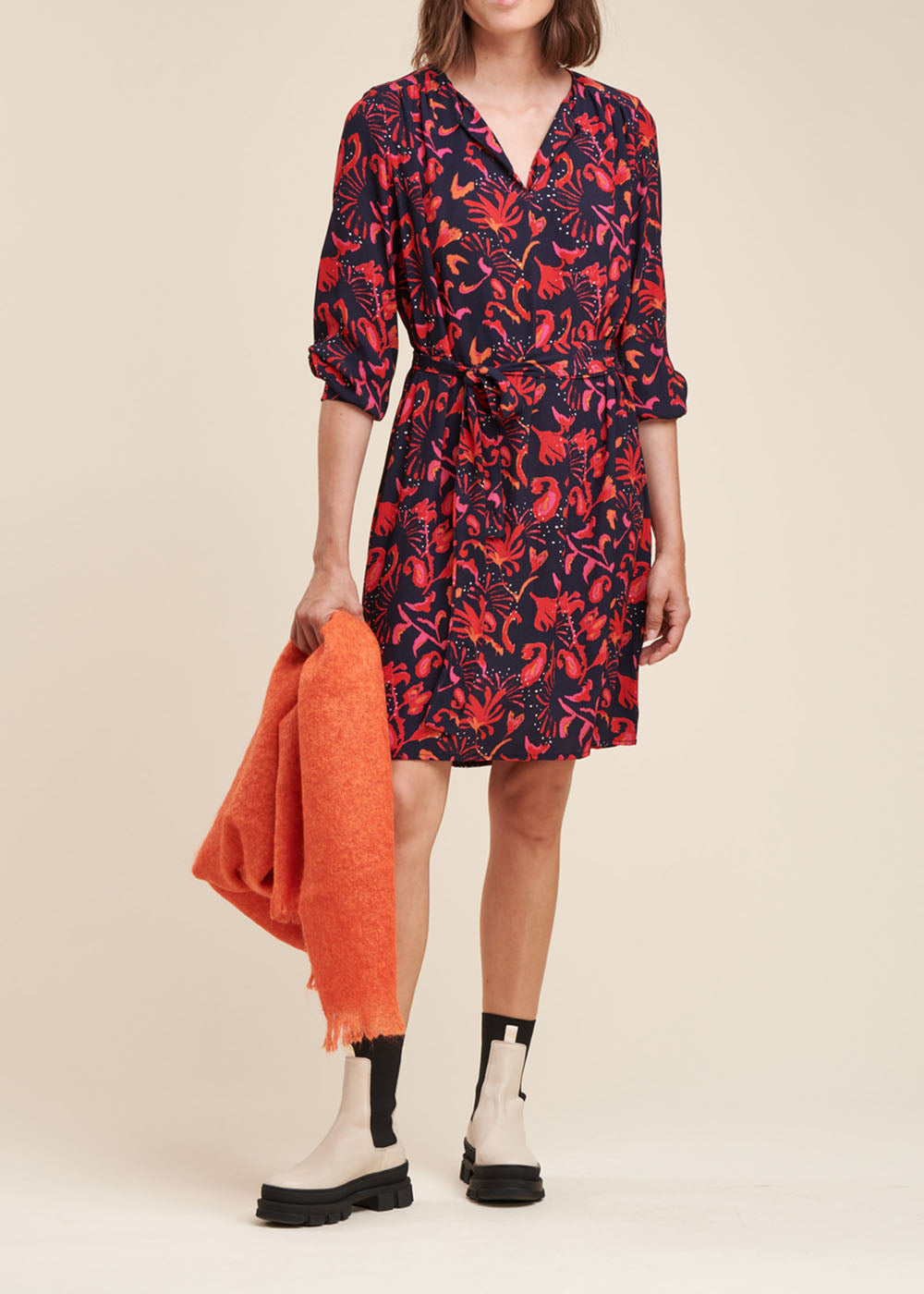 Korte jurk met bloemenprint