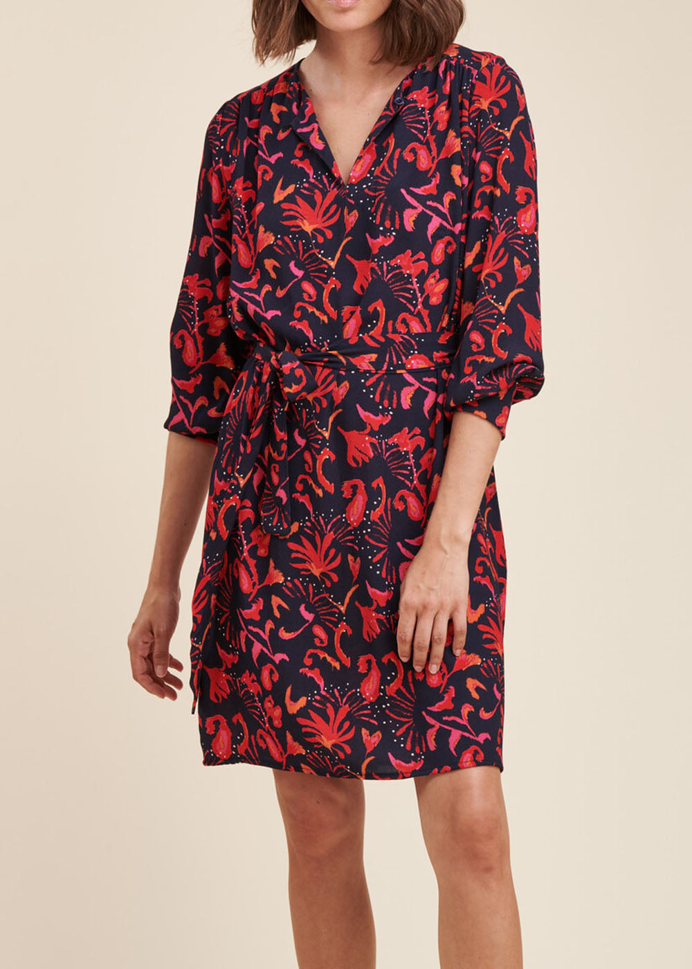 Korte jurk met bloemenprint