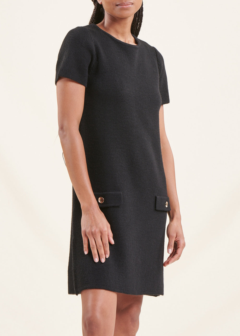 Abito corto in maglia nera