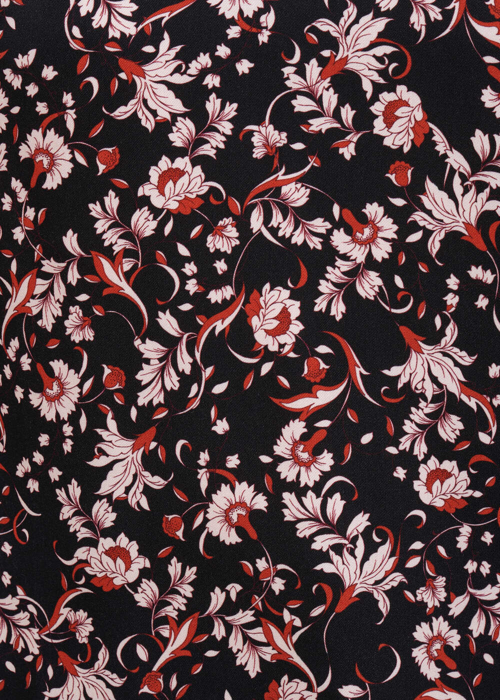 Top bi-materiale con stampa floreale