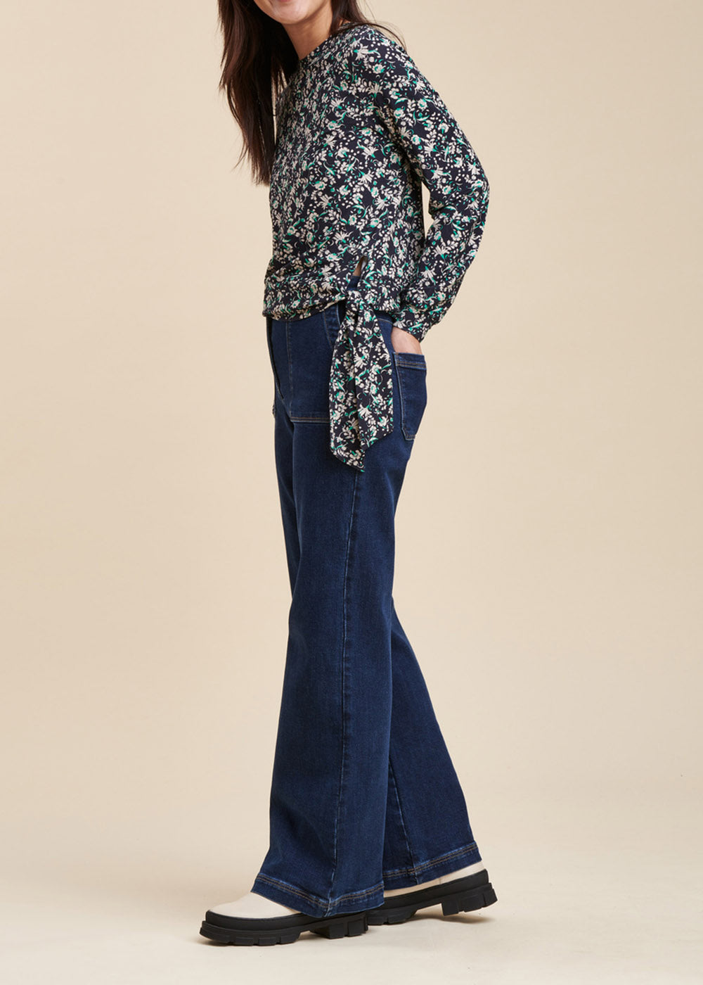 Tee-shirt ample en jersey de viscose écoresponsable Ecovero à imprimé fleuri