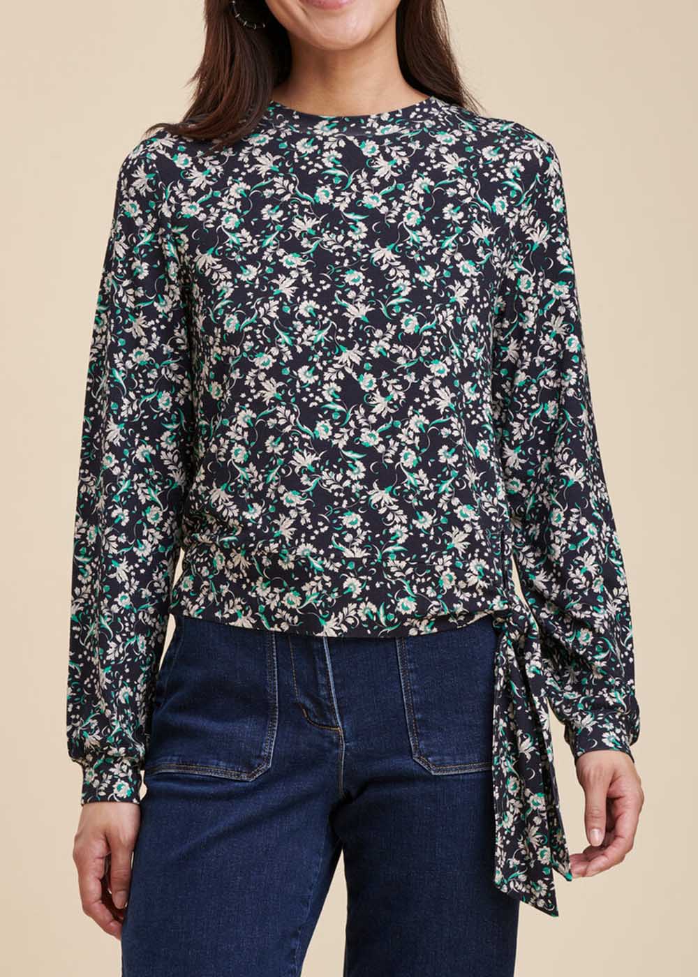 Tee-shirt ample en jersey de viscose écoresponsable Ecovero à imprimé fleuri