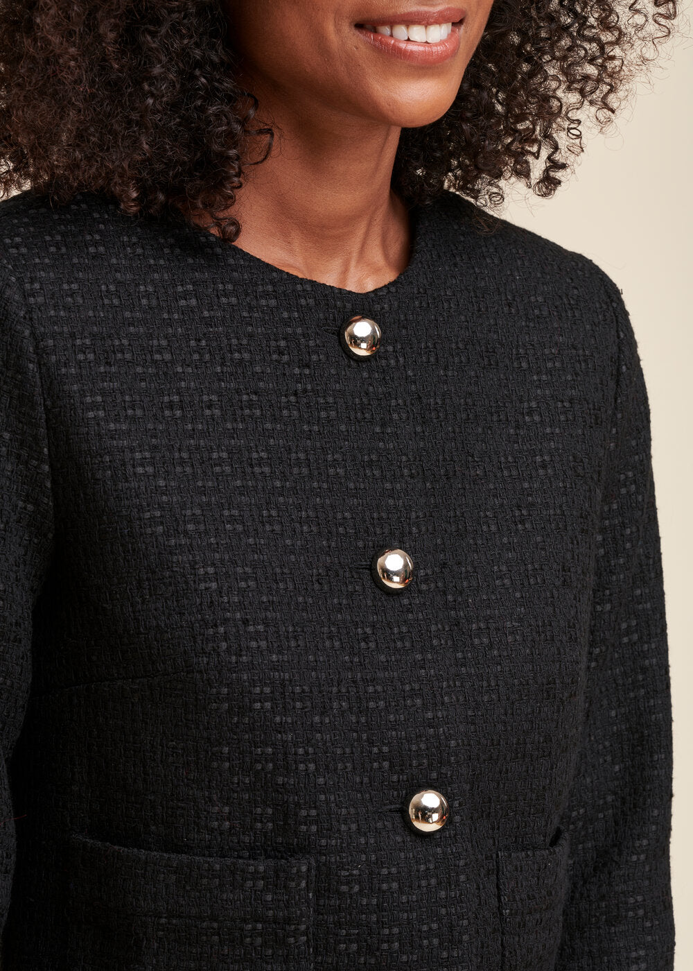 Jacke mit Rundhalsausschnitt