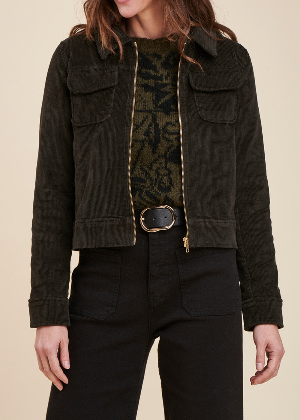 Kort fluwelen jasje met ritssluiting La Fée Maraboutée