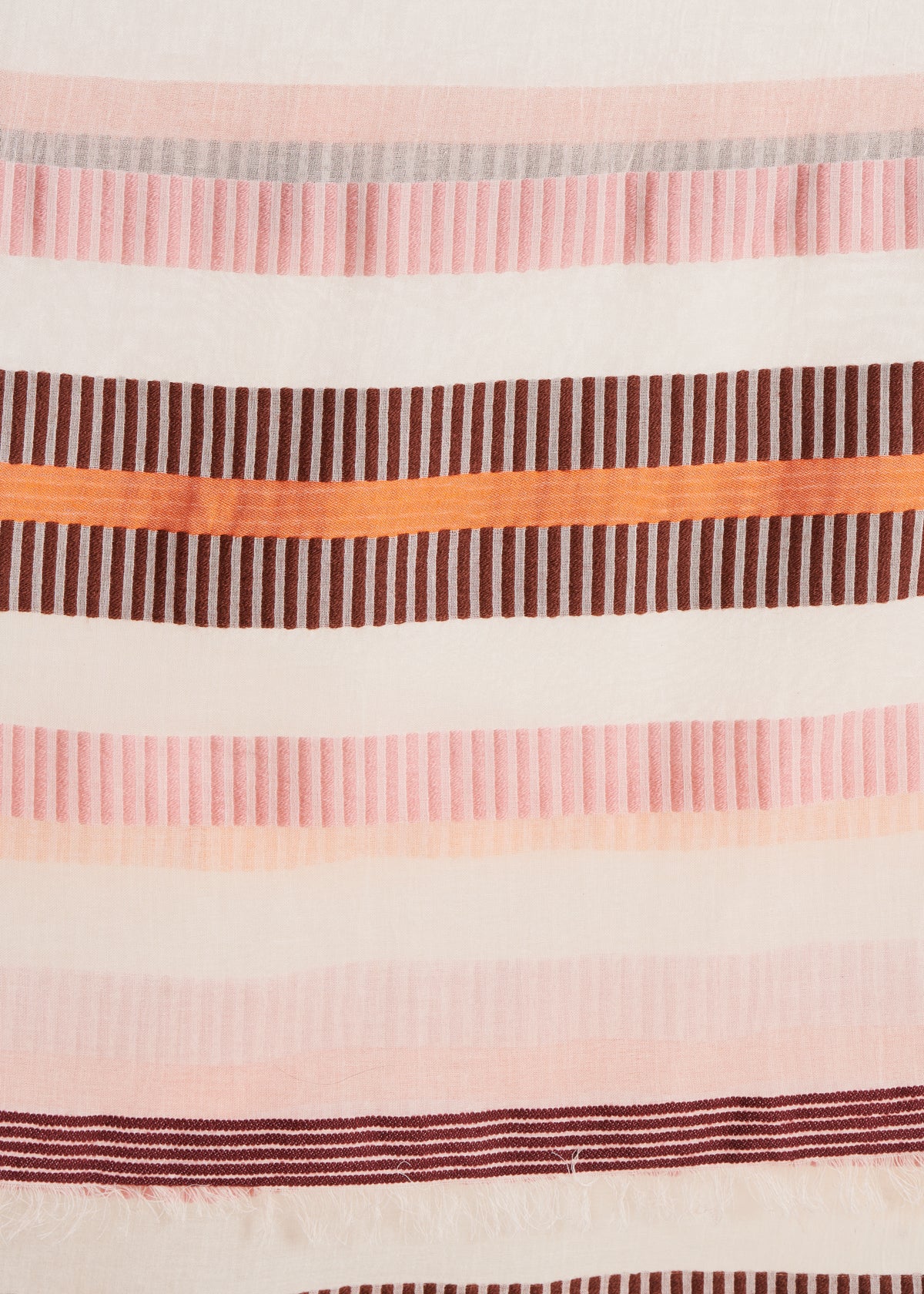 Wide orange striped scarf