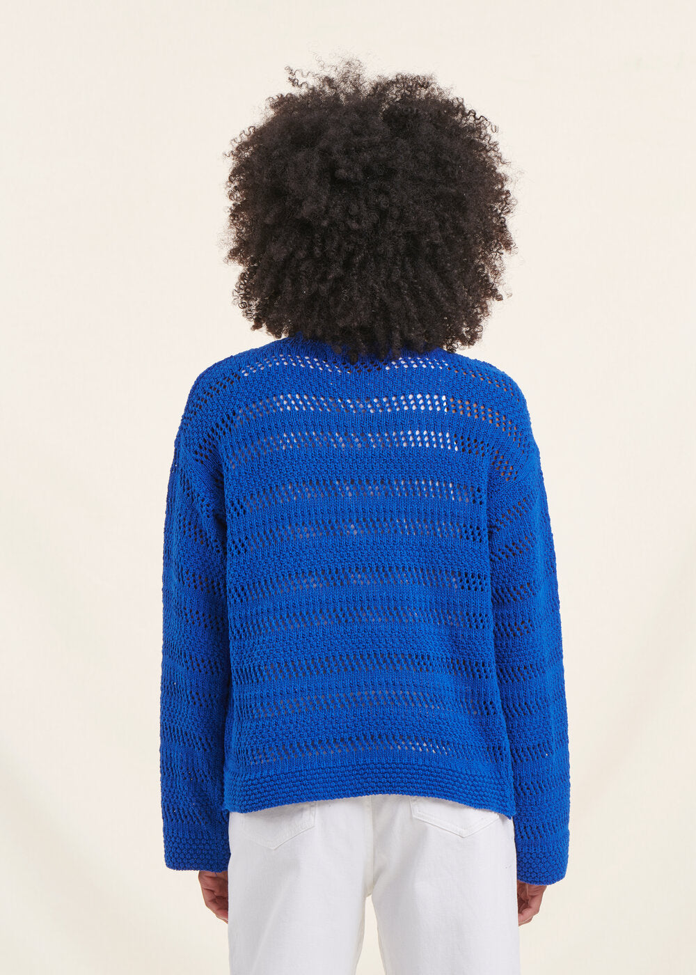 Königsblaue Weste mit langen Ärmeln