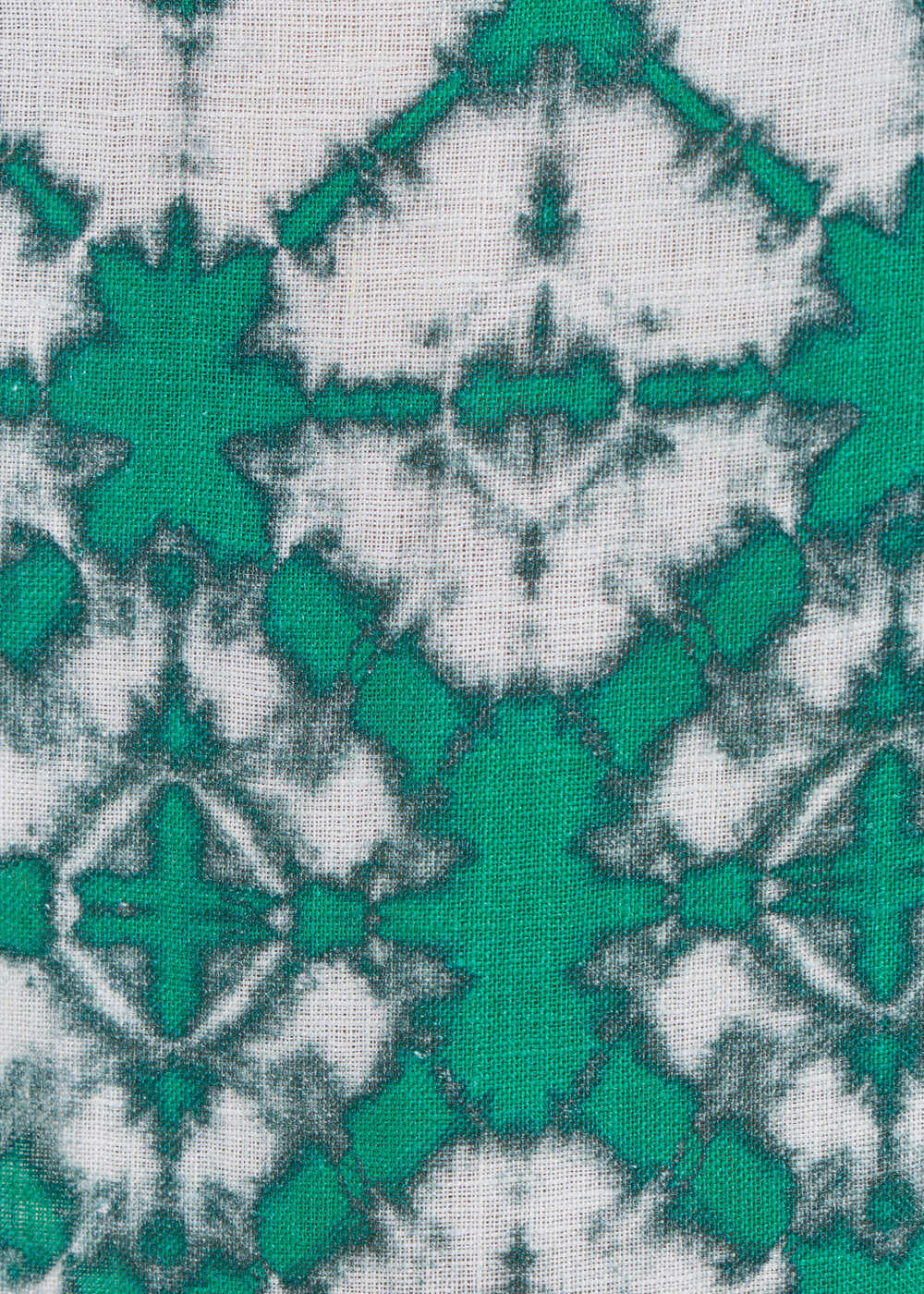 Pantalon large vert chlorophylle en lin à taille haute tie & dye