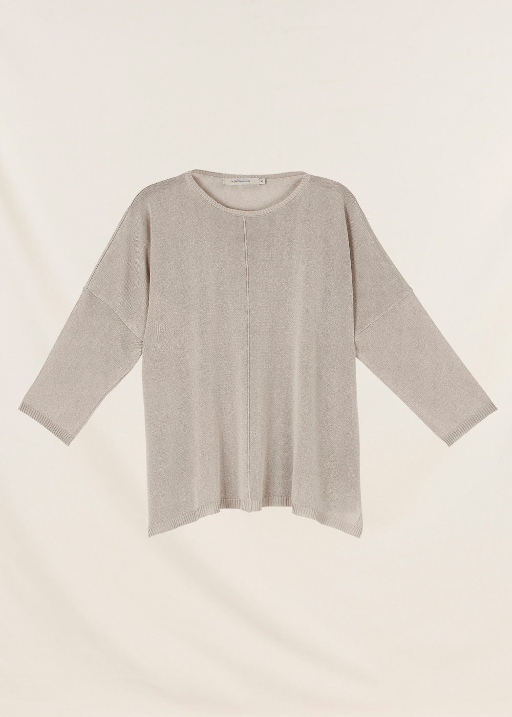 Goldener Pullover mit 3/4-Ärmeln in Oversize-Form