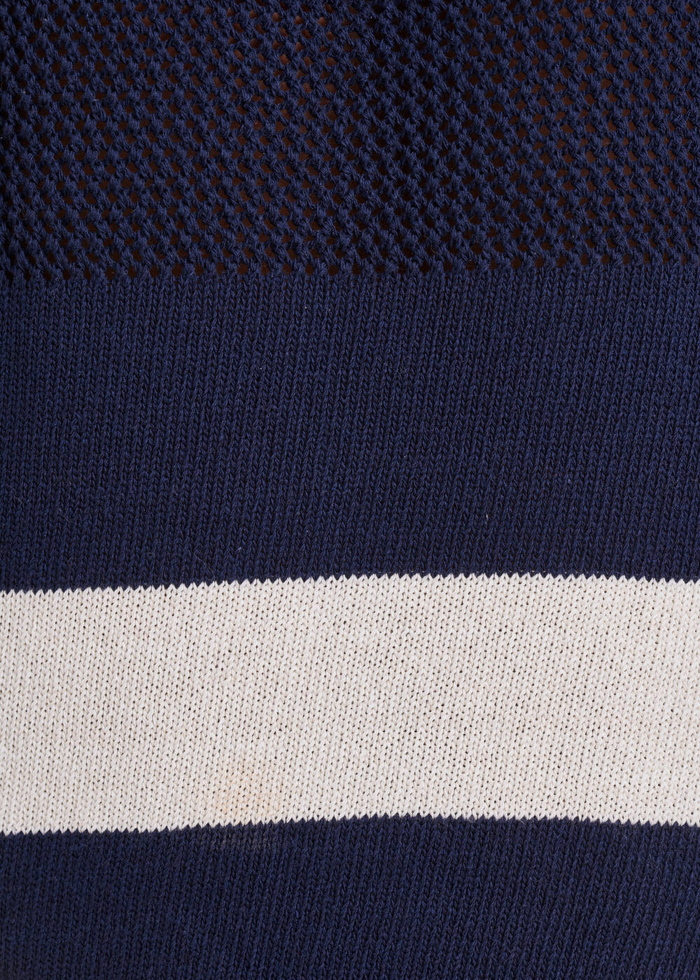 Pull marinière bleu marine manches longues encolure ronde