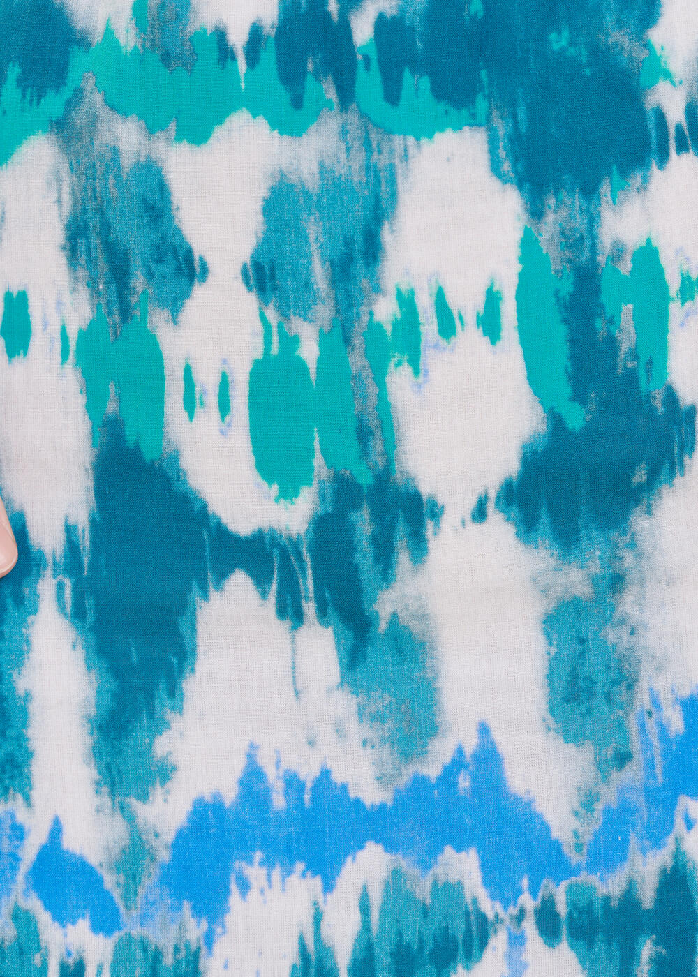 Langes blaues Bohème-Kleid aus Tie & Dye-Baumwolle